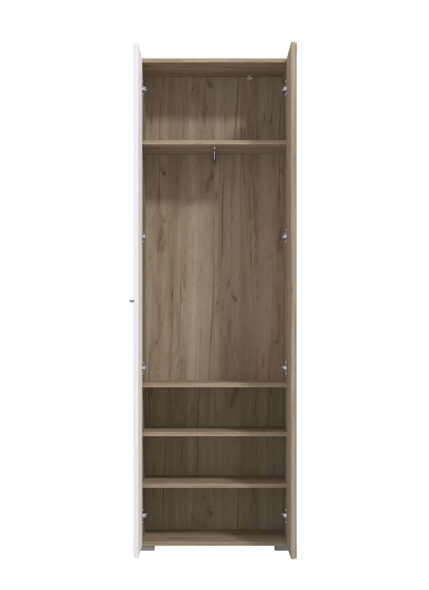 Home affaire Armoire vestiaire »Beny Kleiderschrank, Stauraumschrank, Flurschrank, Höhe 193 cm« Hochglanzfronten, Spiegeltür, Breite 60 cm, ausziehbare Kleiderstange