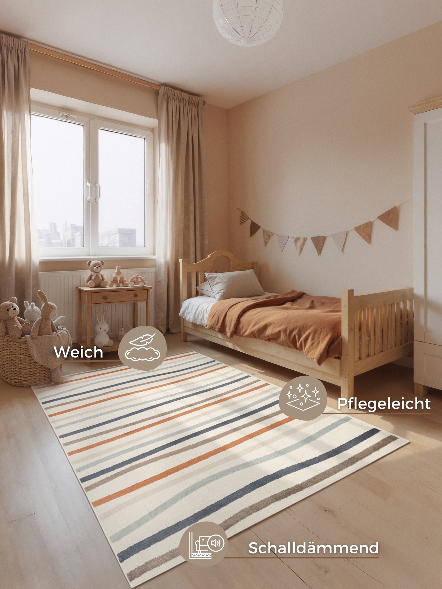 HANSE Home Kinderteppich »Linnea« rechteckig 10 mm Höhe Pflegeleicht, Weich, Kinderzimmer, Spielteppich, Spielunterlage