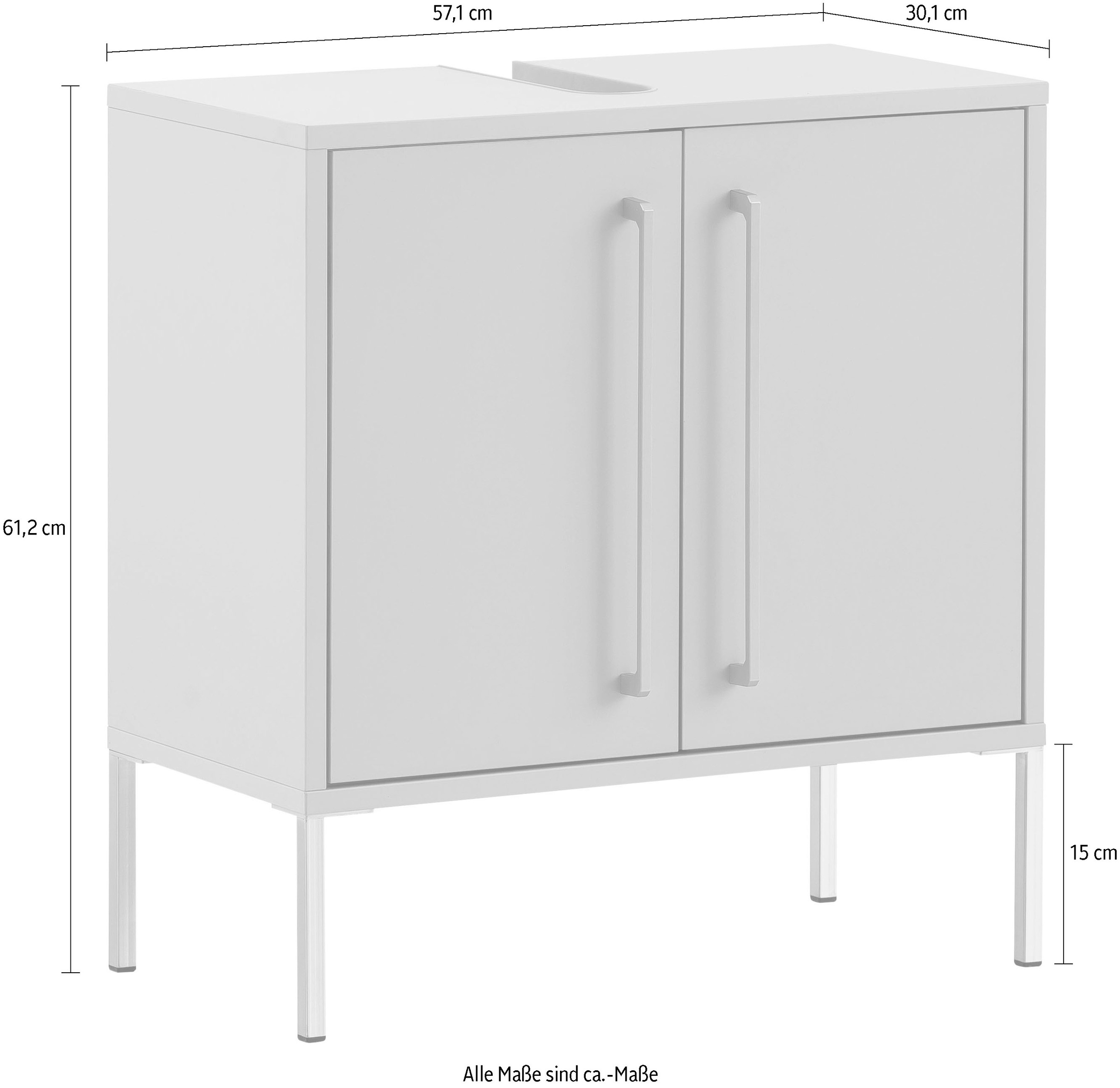 Schildmeyer Waschbeckenunterschrank »Sarah« Badmöbel, Breite 57,1