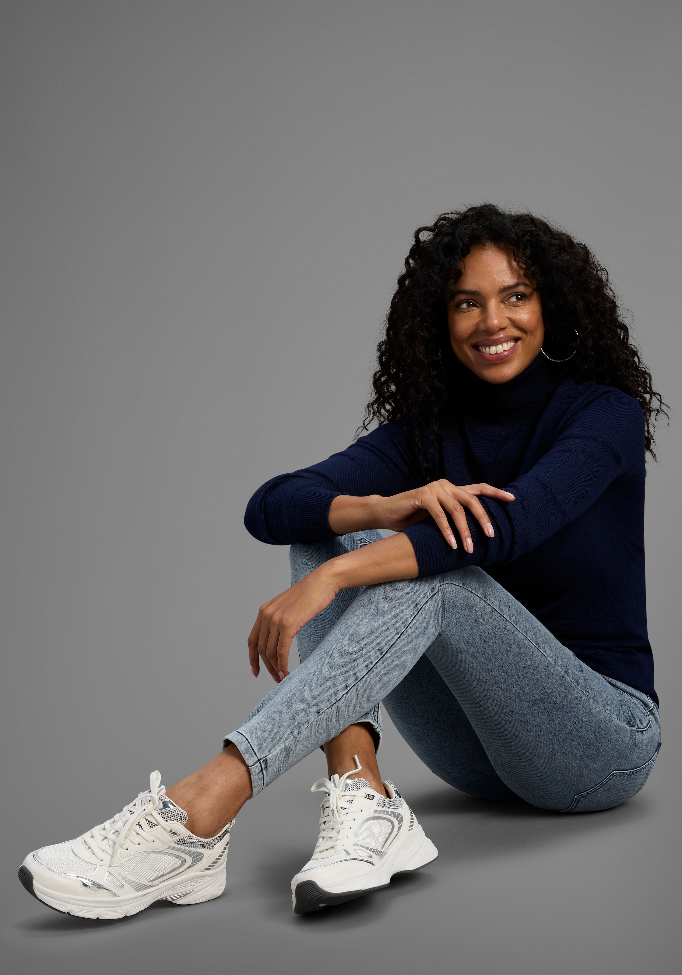 Arizona Jeans stretch weites Bein,  normale Leibhöhe,  knöchellang,  mit Used-Waschung