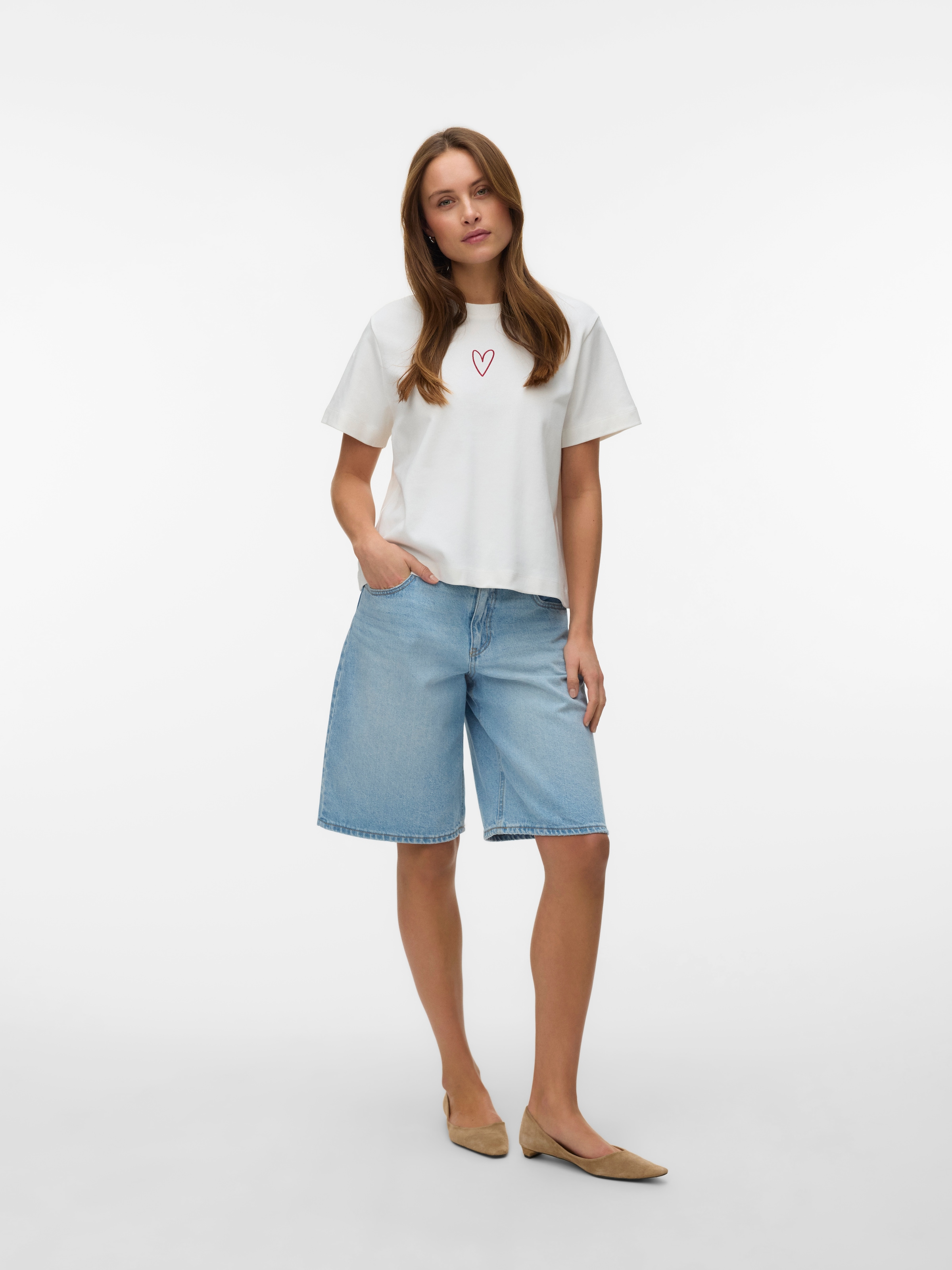 Vero Moda T-shirt à manches courtes »VMSARA METTE SS TOP BOX JRS GA NOOS« Baumwolle, regular fit