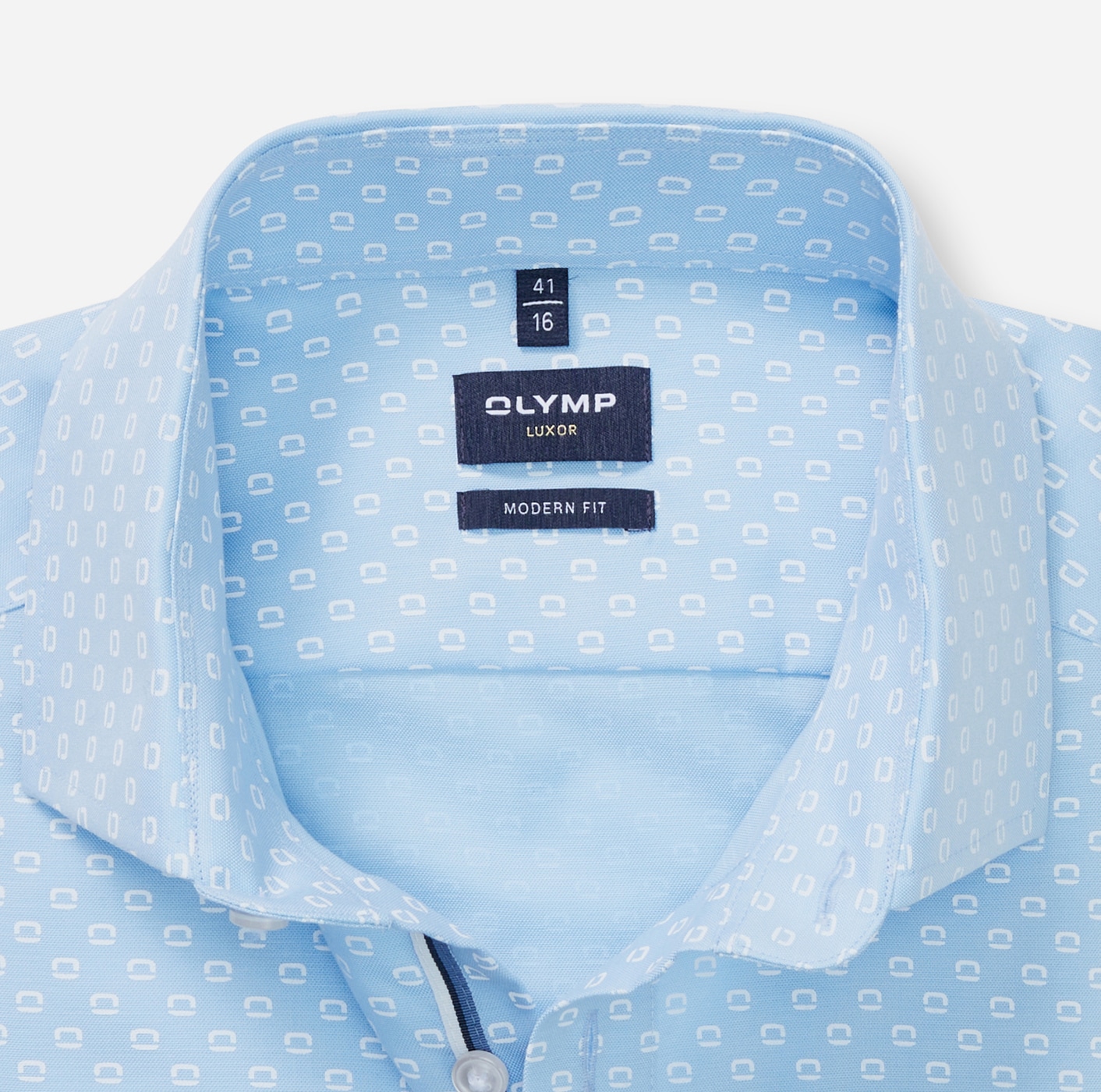OLYMP Langarmhemd »Luxor modern fit« gemustert, Businesshemd, Global-Kentkragen, modern fit