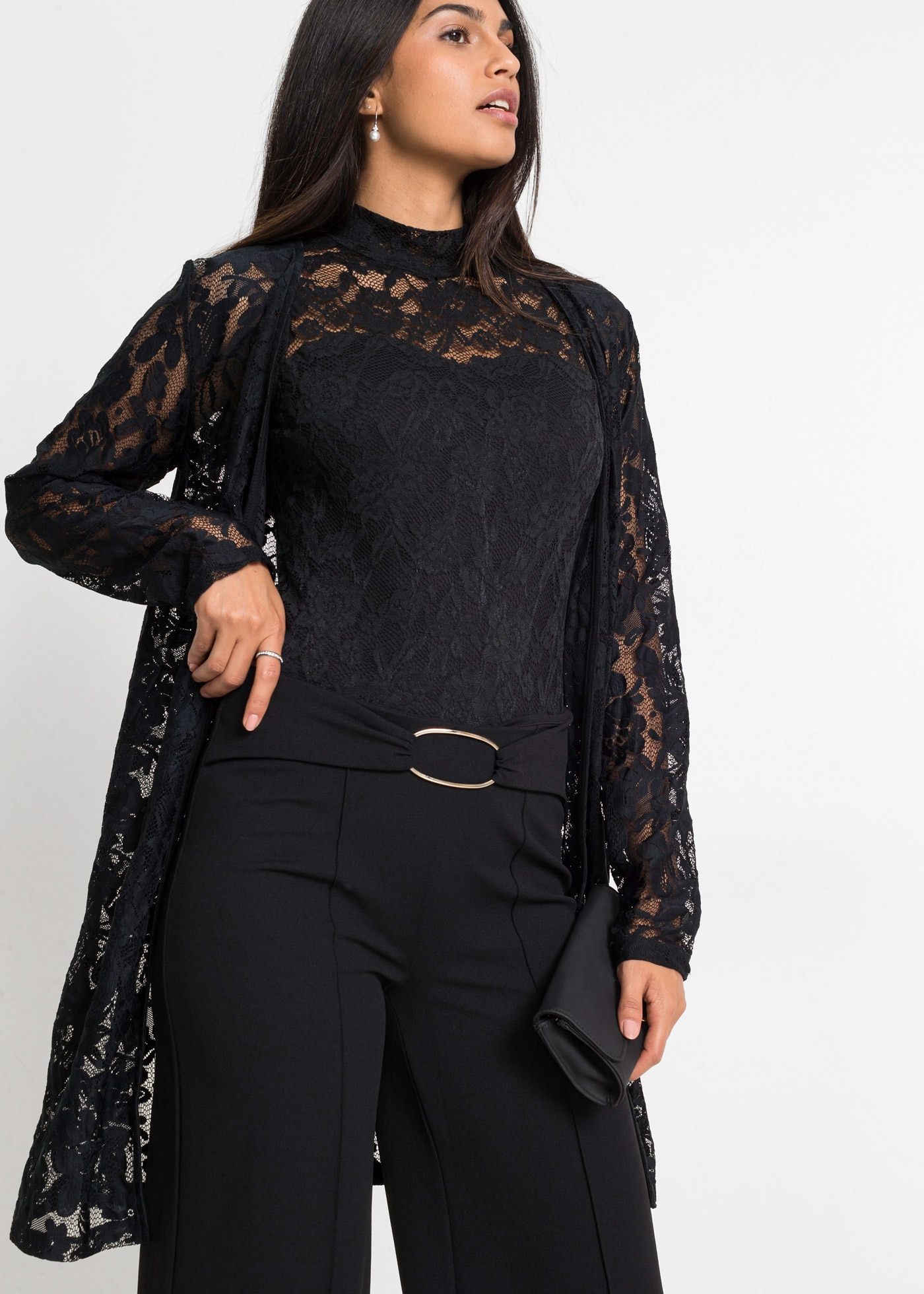 bonprix Pantalon palazzo »Palazzo-Hose«  aus Polyester und Elasthan, Loose Fit Passform, femininer Stil