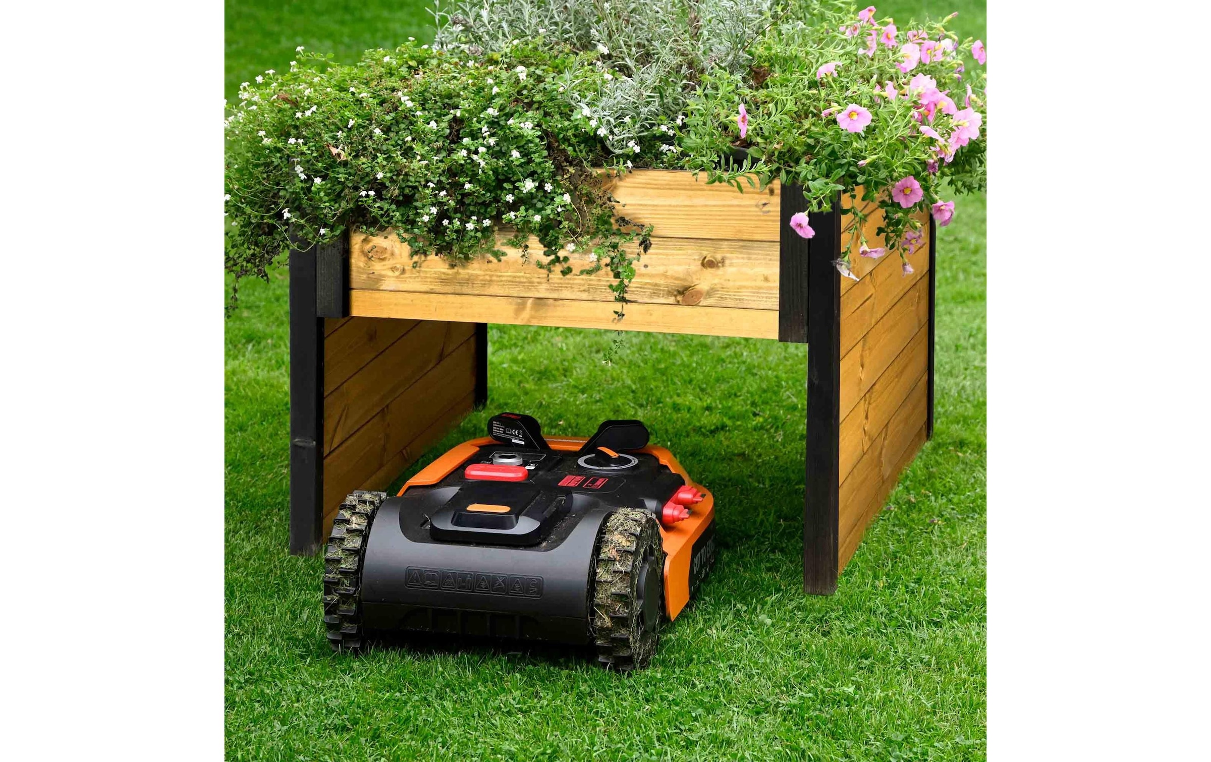 dobar Garage pour tondeuse-robot »mit Pflanzkasten«