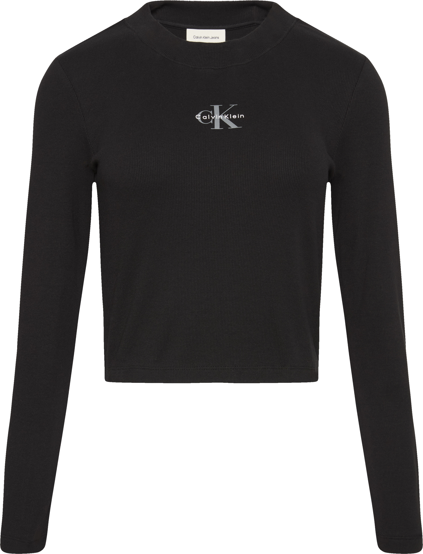 Calvin Klein Jeans T-shirt à manches longues Rundhalsausschnitt, figurbetonte Passform, Logodruck