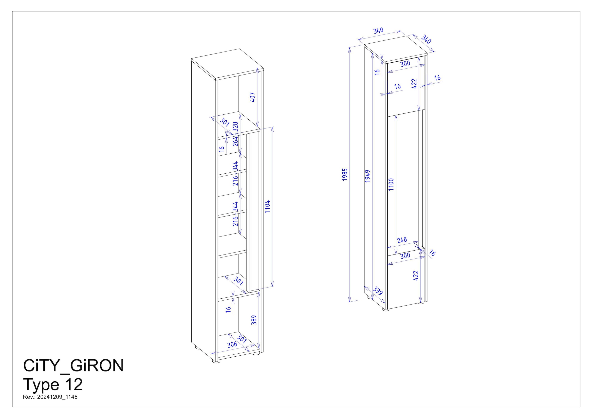 Home affaire Armoire haute »CITY/GIRON, Badschrank mit Griffmulde, Schrank in zeitlosem Design« in den Farben Weiss und Anthrazit verfügbar, viel Stauraum