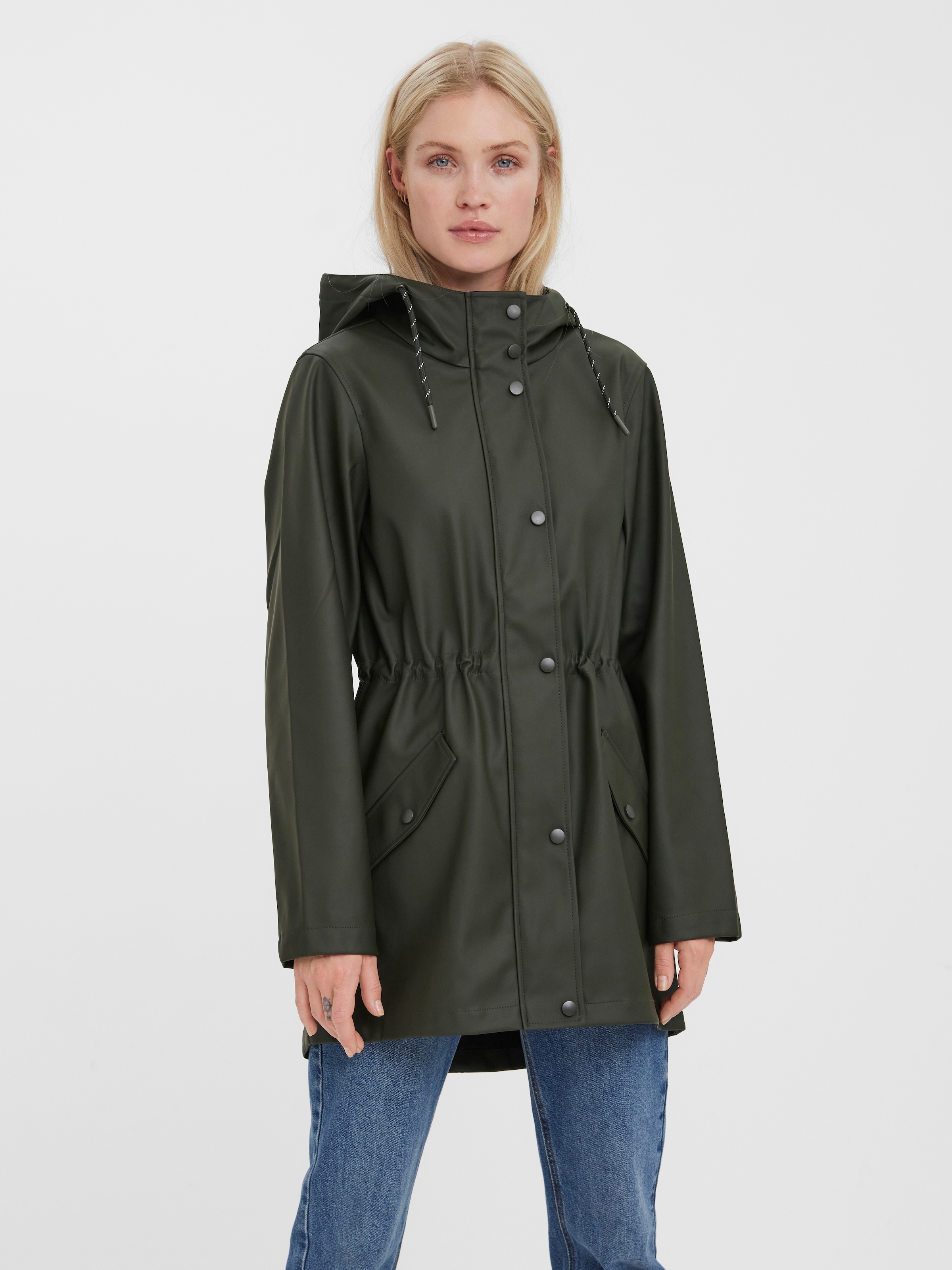 Vero Moda Veste de pluie »VMMALOU COATED JACKET« mit Kapuze Lederimitat
