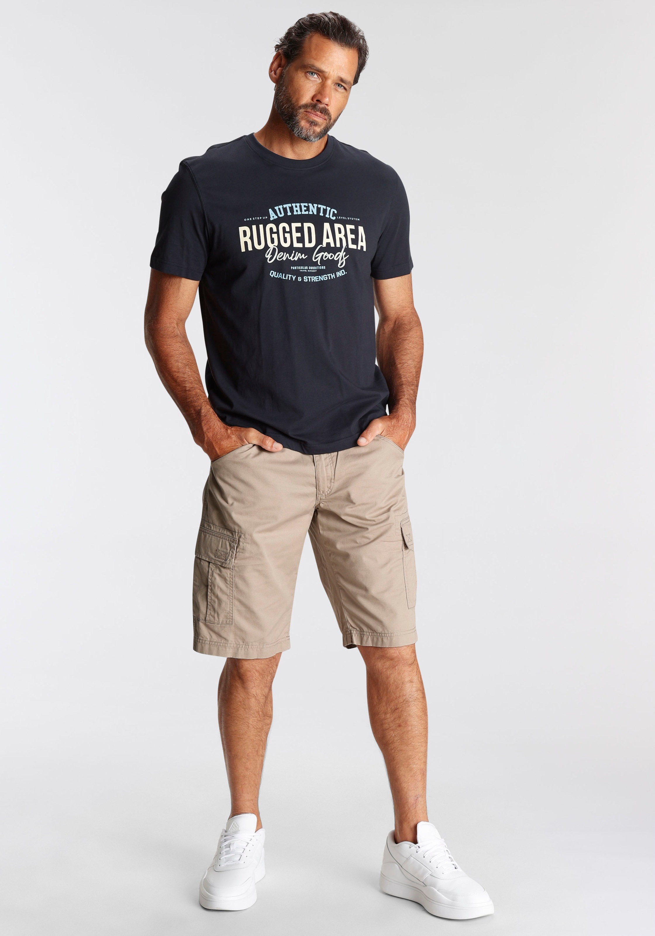 Man's World T-Shirt Kurzarm,  Regular Fit,  mit Print,  Rundhalsausschnitt