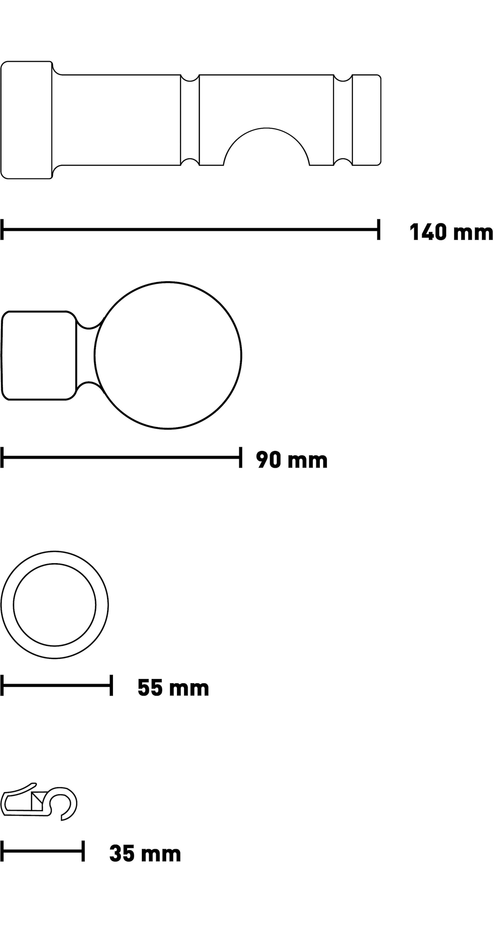 SN DECO GROUP Gardinenstange »Giro« 1 läufig-läufig Fixmass 28 mm, Holz, verschiedenen Längen und Farben, Komplettset