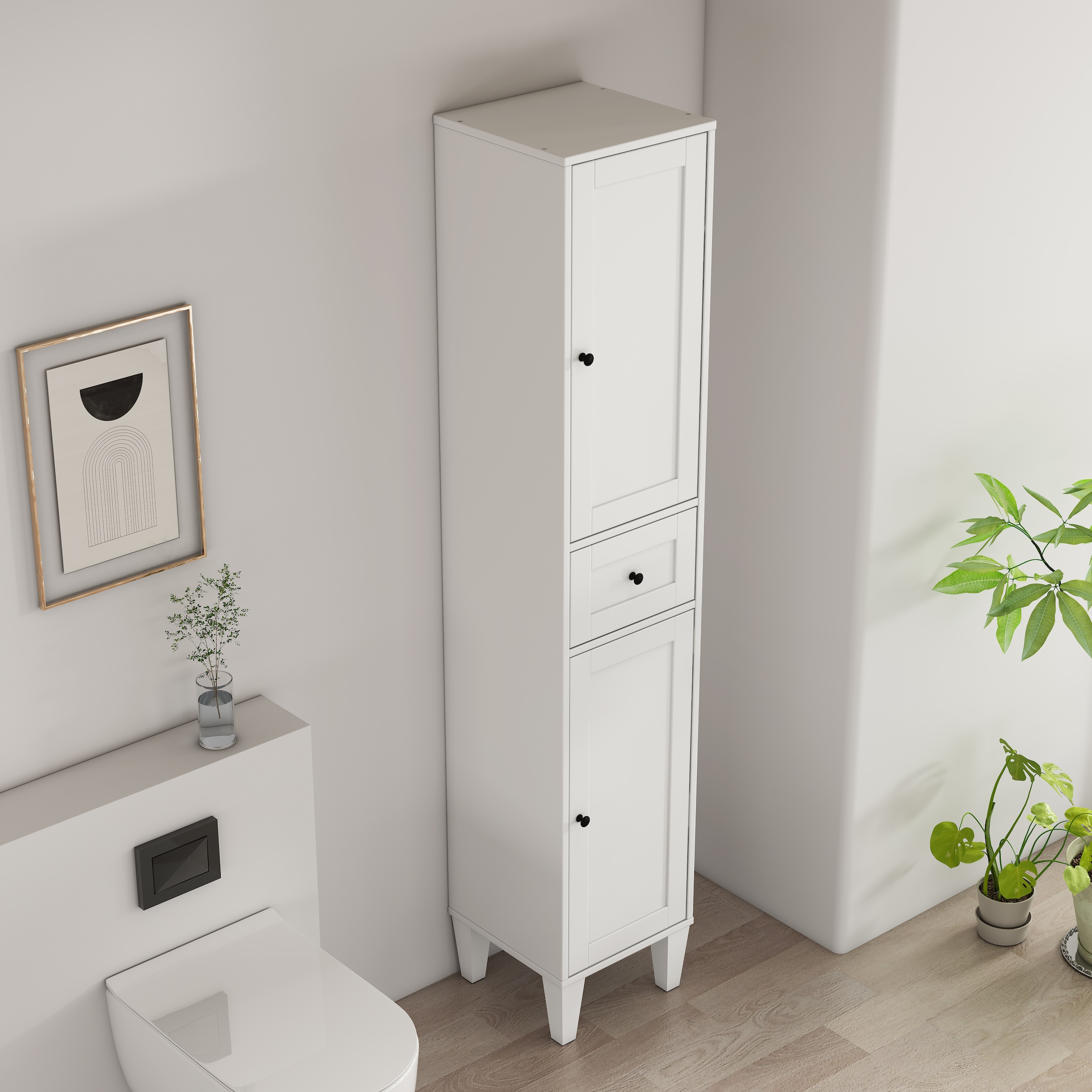 welltime Armoire haute »AMSTERDAM« Badschrank Breite 35cm, 2 Türen und 1 Auszug