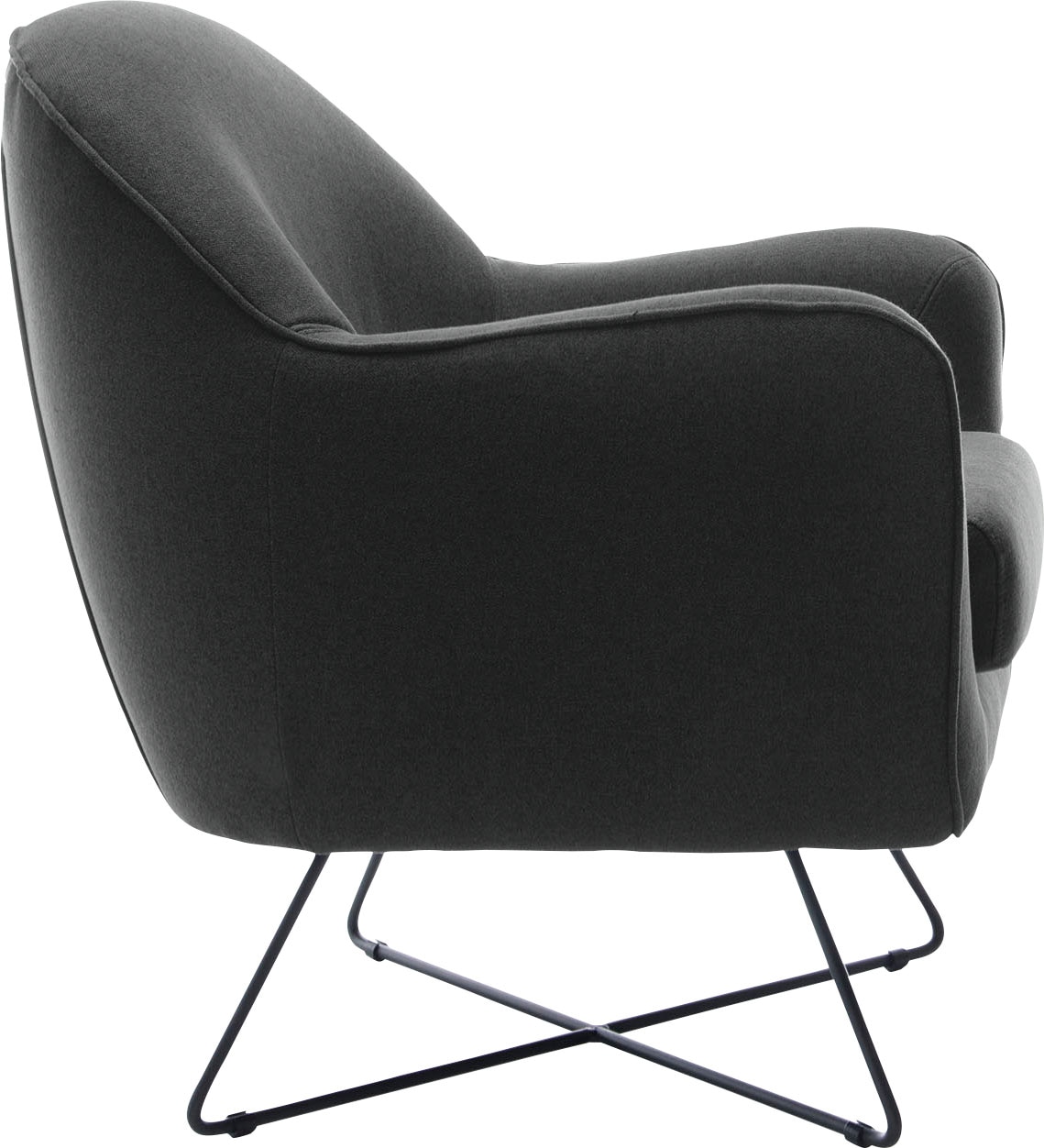 TRENDMANUFAKTUR Fauteuil »Evora, Loungesessel, Designsessel« dans un style intemporel avec structure métallique moderne