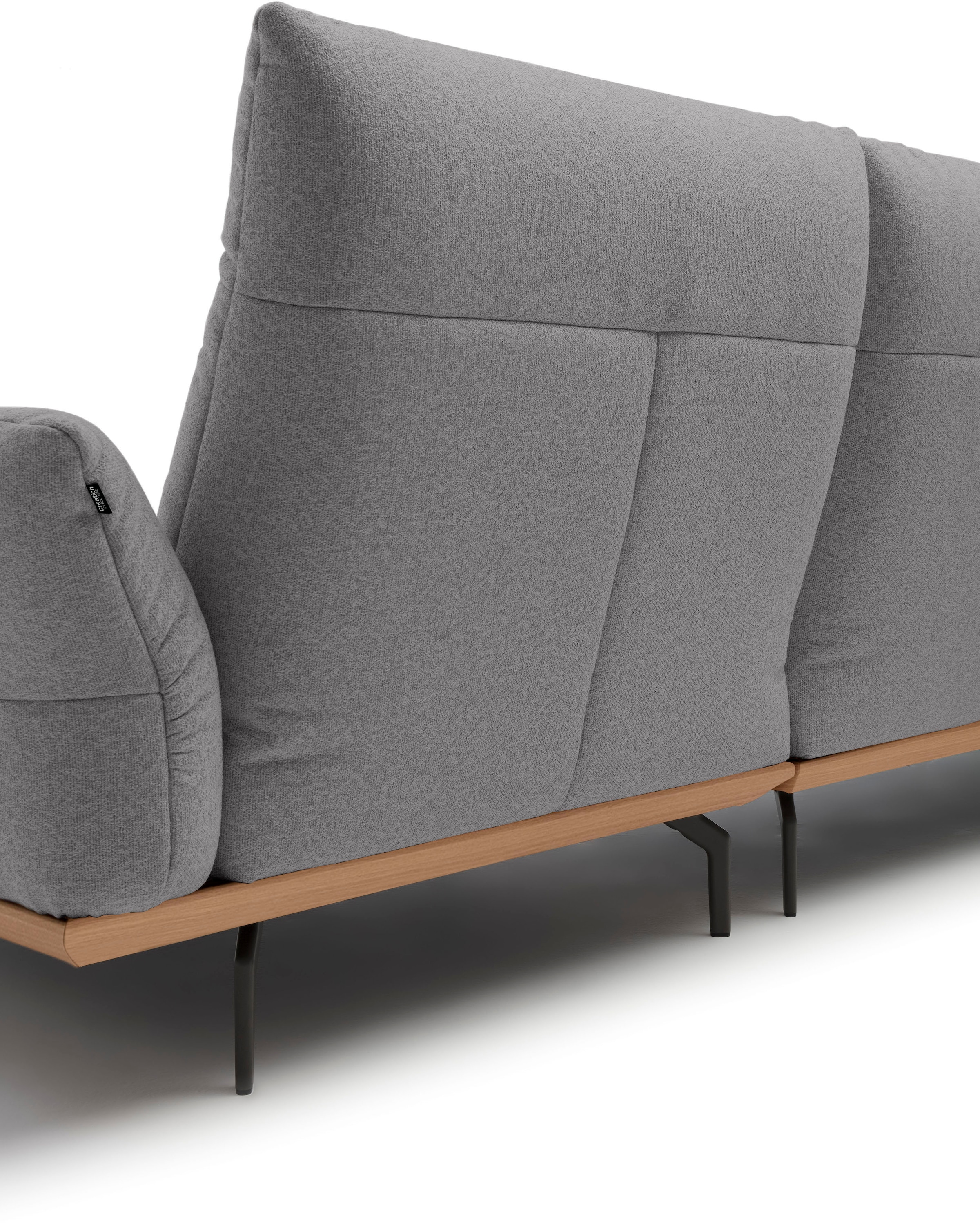 Creation BY ROLF BENZ Canapé d'angle »CR.460, Design-Sofa der Extraklasse, verstellbare Rückenlehne, L-Form« socle en chêne, pieds d'angle en gris ombre, largeur 338 cm