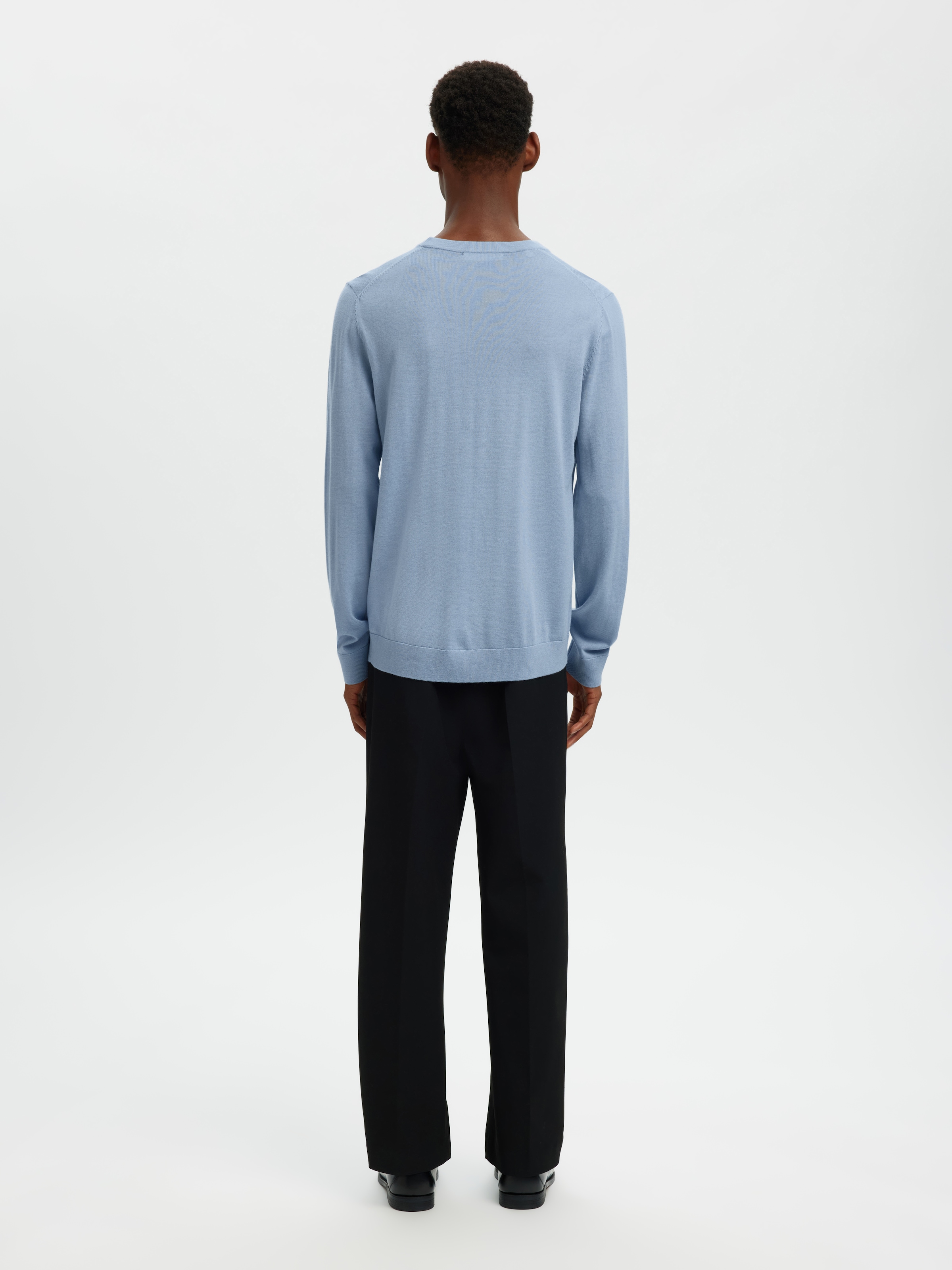 SELECTED Pull en tricot »SLHTRAY LS KNIT MERINO CREW NECK NOOS« Wolle, regular fit