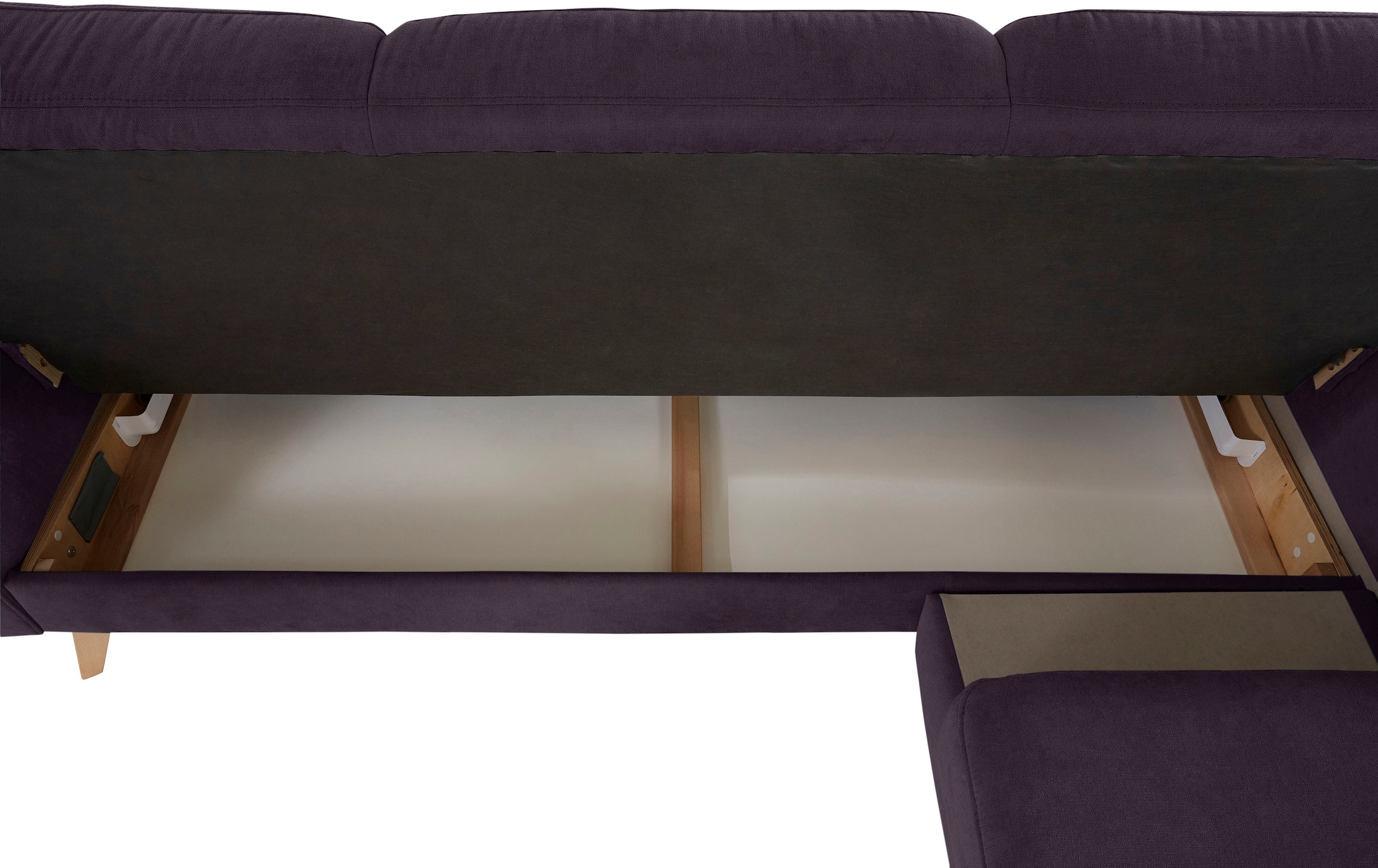 exxpo - sofa fashion Canapé d'angle »Nappa, kompakt und komfortabel, bequem, zeitloses Design, L-Form« tolle Detailverarbeitung, inkl. Bettfunktion und Bettkasten