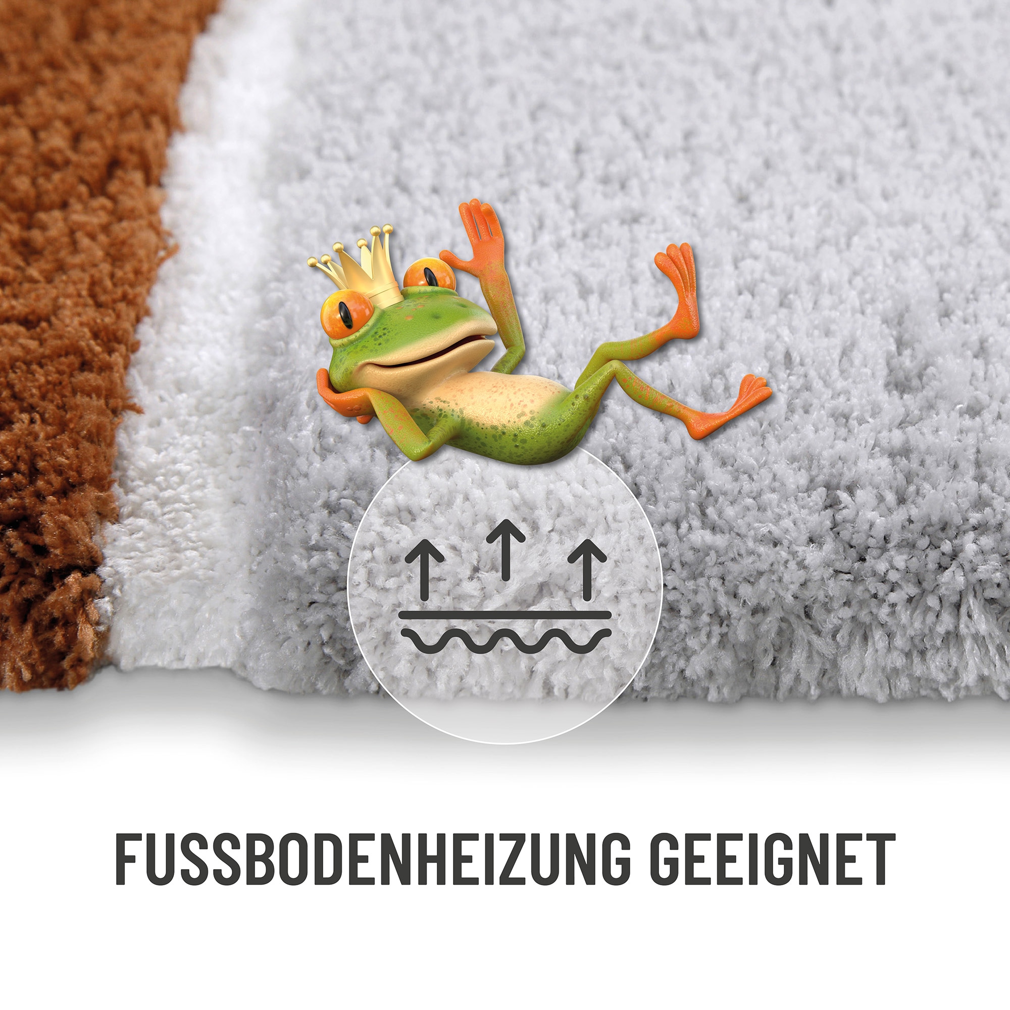 Homie Living Tapis de bain »Rio Marina« Höhe 30 mm flauschiger Badteppich, modern gestreift, waschbar, Badezimmerteppich