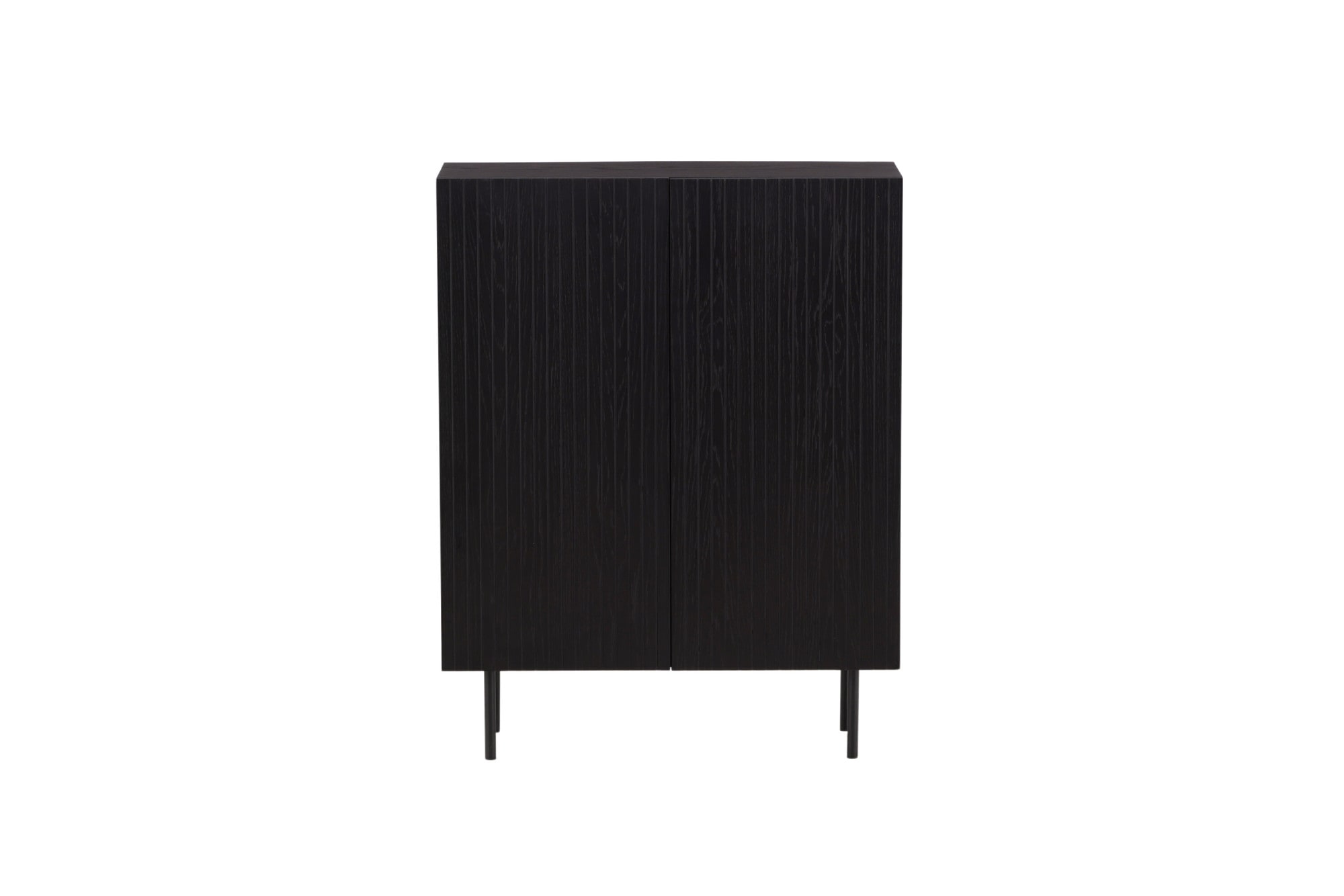 Venture Home Armoire à provisions »Björkön, Stauraumschrank, geriffelt, Höhe 103 cm« Armoire haute, MDF, façades rainurées, pieds en acier, style scandinave