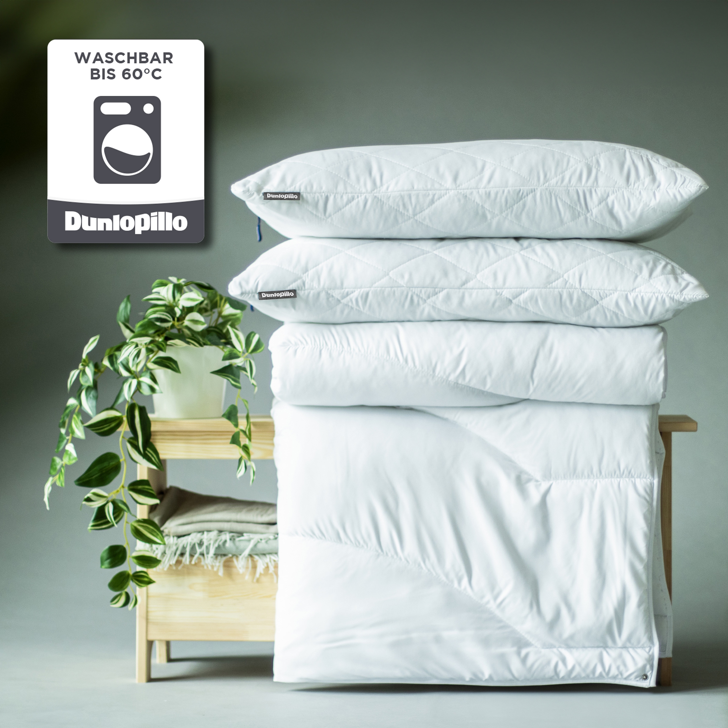 Dunlopillo Microfaserbettdecke »Home Bettdecken Sommer und Winter« leicht Füllung Polyester Bezug Polyester 1 Stk. tlg. Bettdecke 135x200, 155x220cm, feuchtigkeitsregulierend