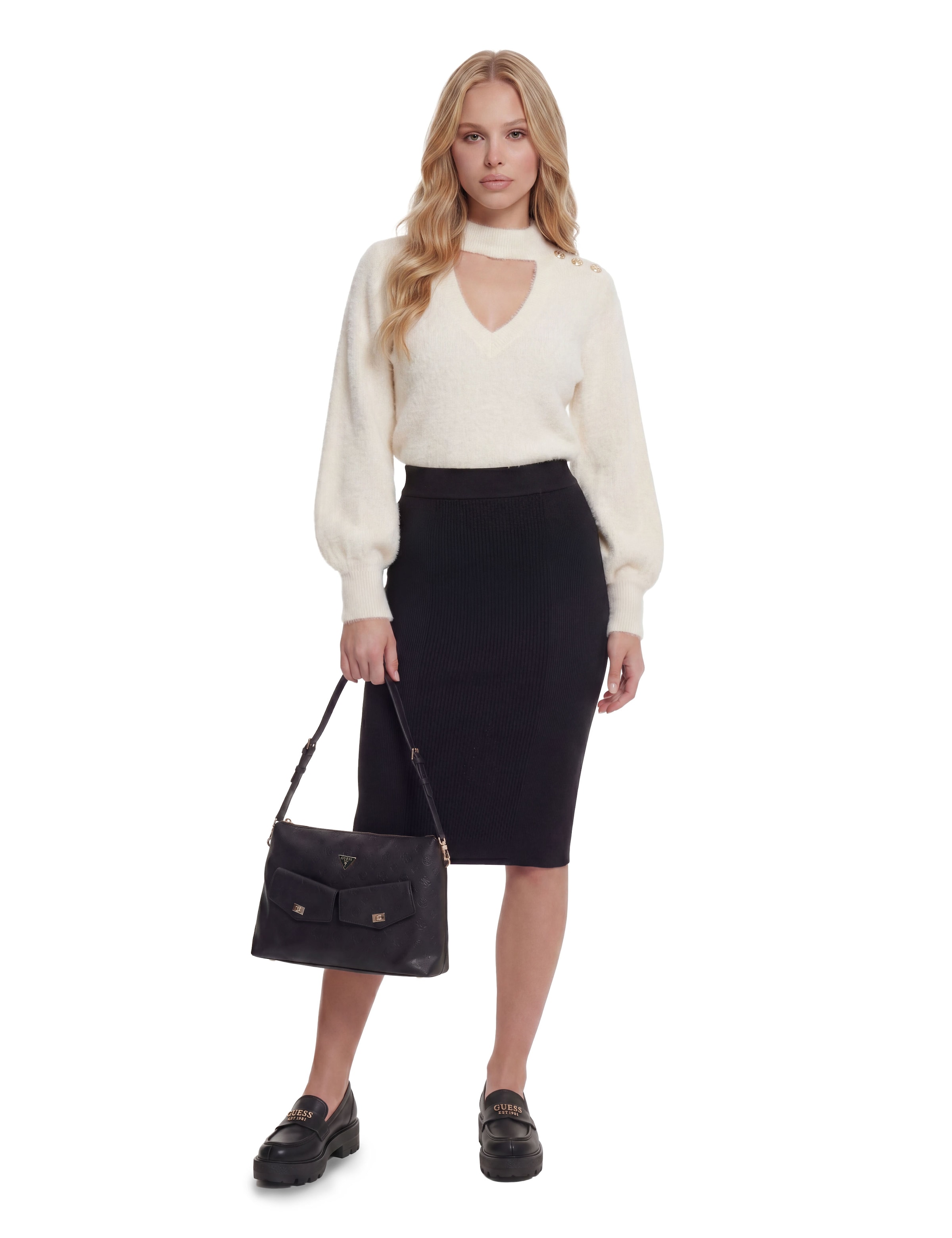 Guess Hobo »BLAKE HOBO« Damen Handtasche, Schultertasche mit edlem Logoemblem