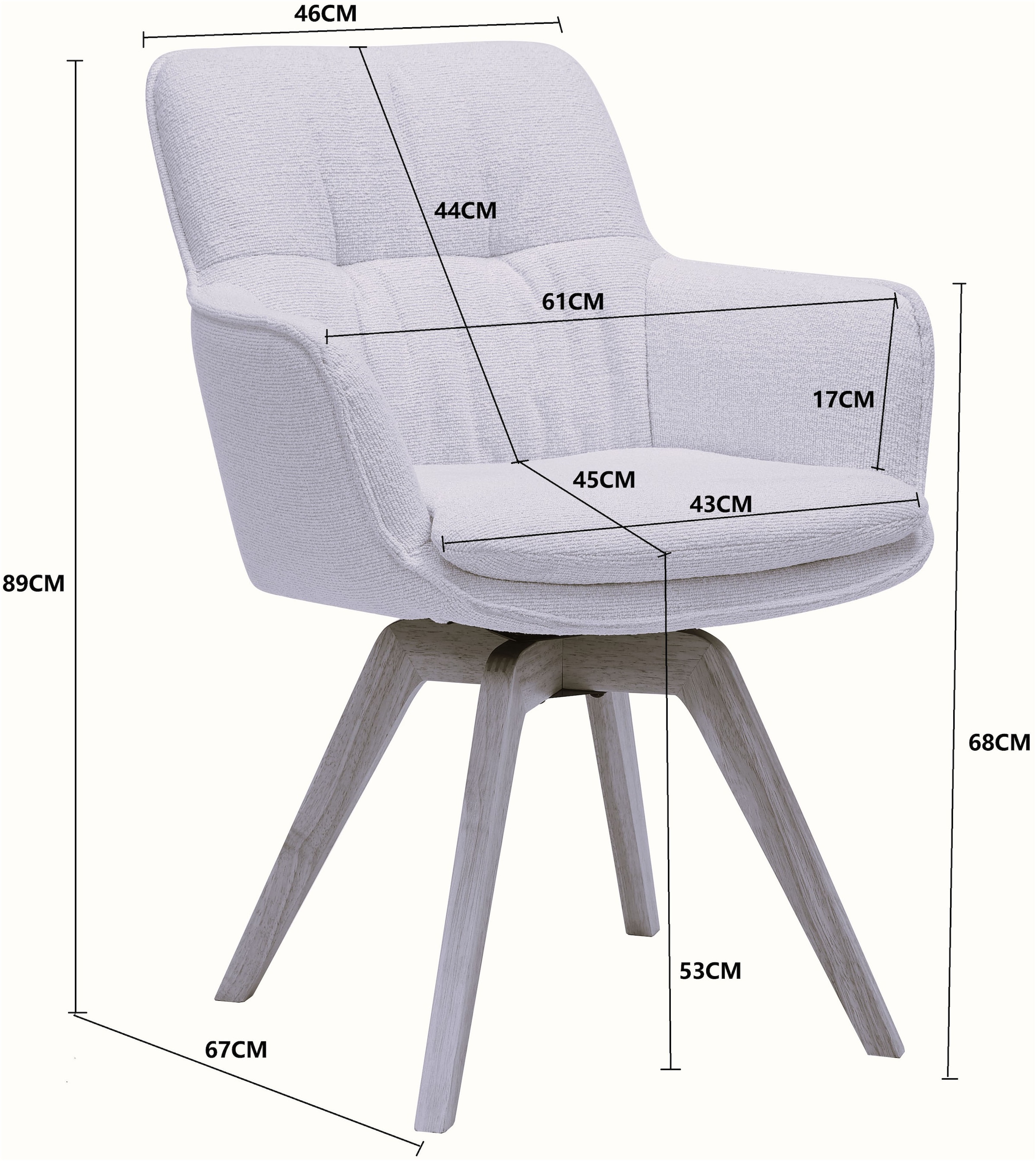 GOODproduct Esszimmerstuhl »Sigune« () 1 Stk.pflegeleichter Webstoff Bezug, massives Echtholzgestell