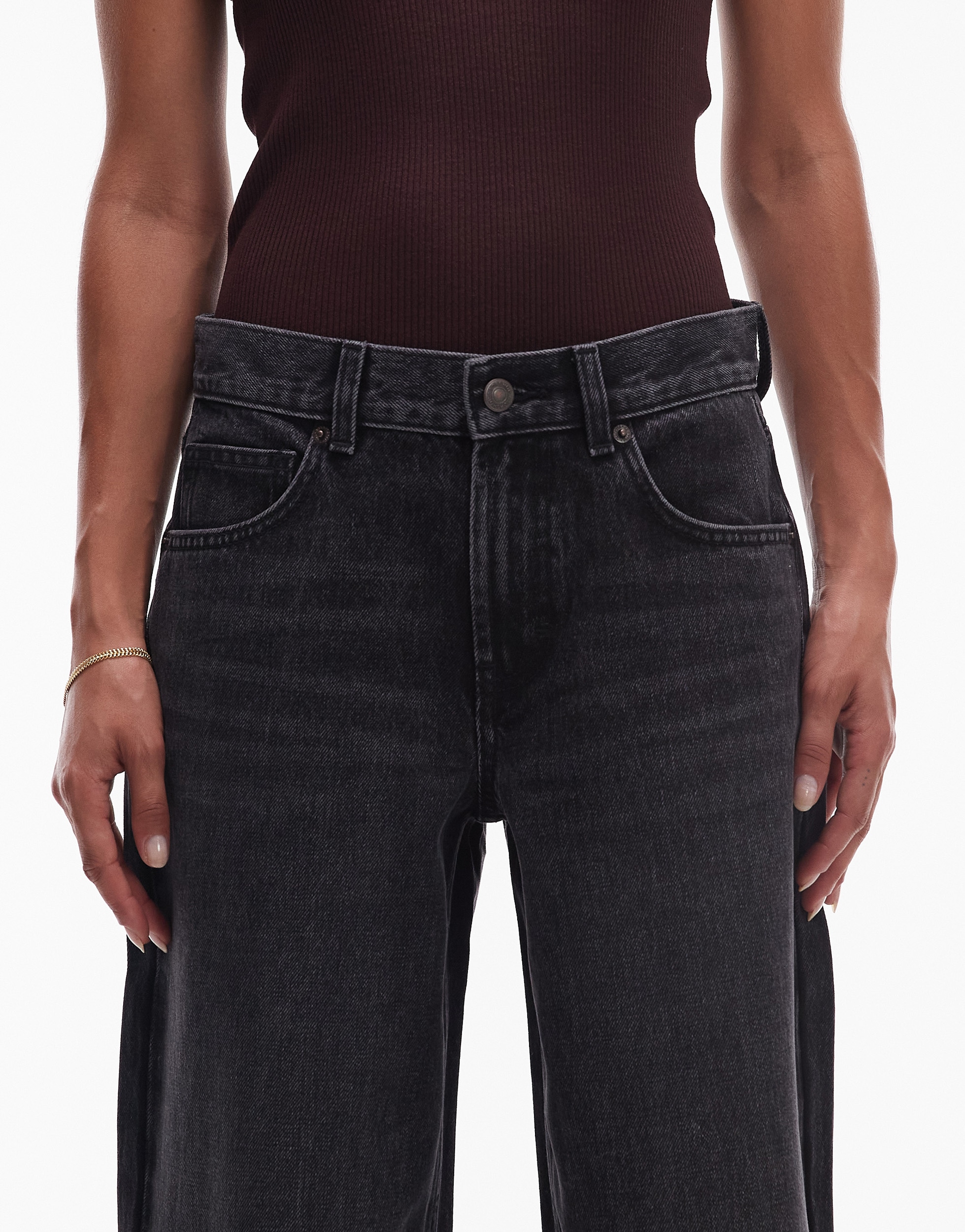 TOPSHOP Weite Jeans »TSCINCH LR WIDE DNM JEANS BLW NOOS« Baumwolle, relaxed fit, low waist