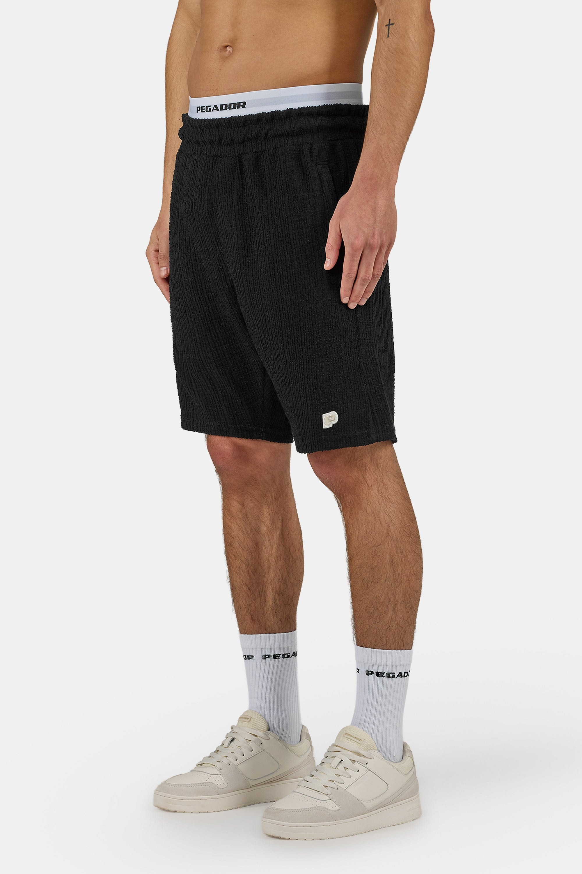 PEGADOR Short »Libco Structured Knit Shorts«  mélange de matériaux, coupe régulière