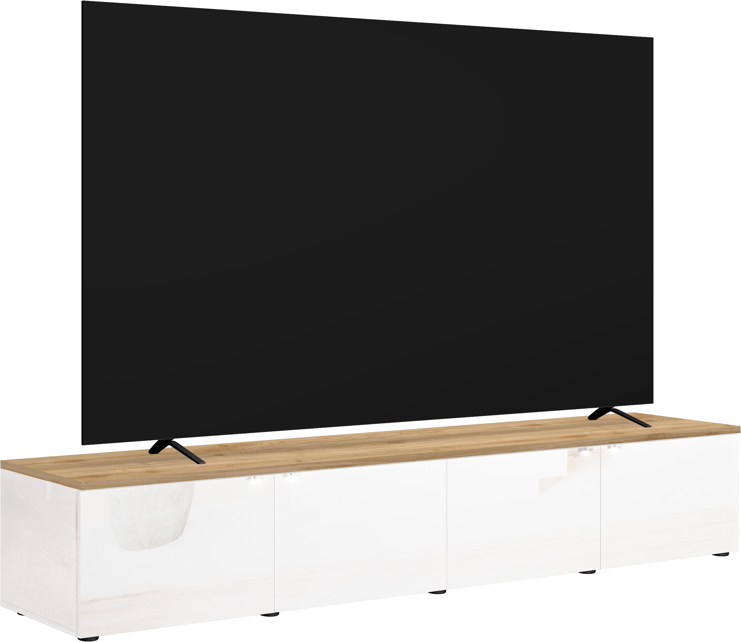 Home affaire Lowboard »Easy, 245 cm breit, 47 cm tief, 4 Türen, Top 22 mm stark, Mediaboard« Modernes Lowboard für bis zu 98-Zoll-TV – perfekt für die WM