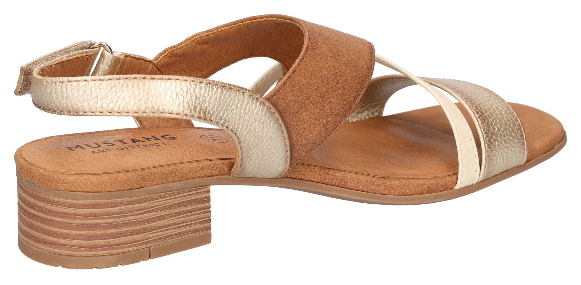 Mustang Shoes Sandalette  , Sandalette, Festtagsschuh mit Metallic-Einsätzen