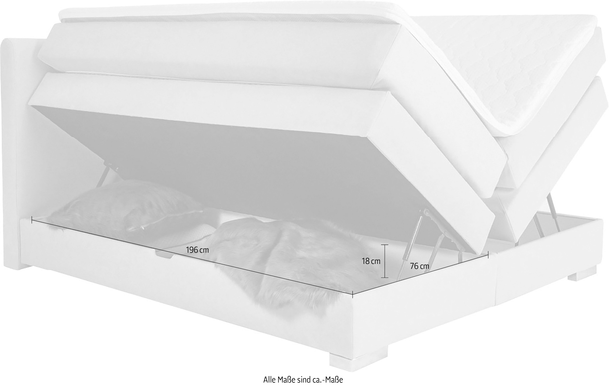 Home affaire Lit boxspring »Juliste inkl. Bettkasten und PUR-Schaum-Topper« erhältlich in den Breite 160, 180 & 200cm