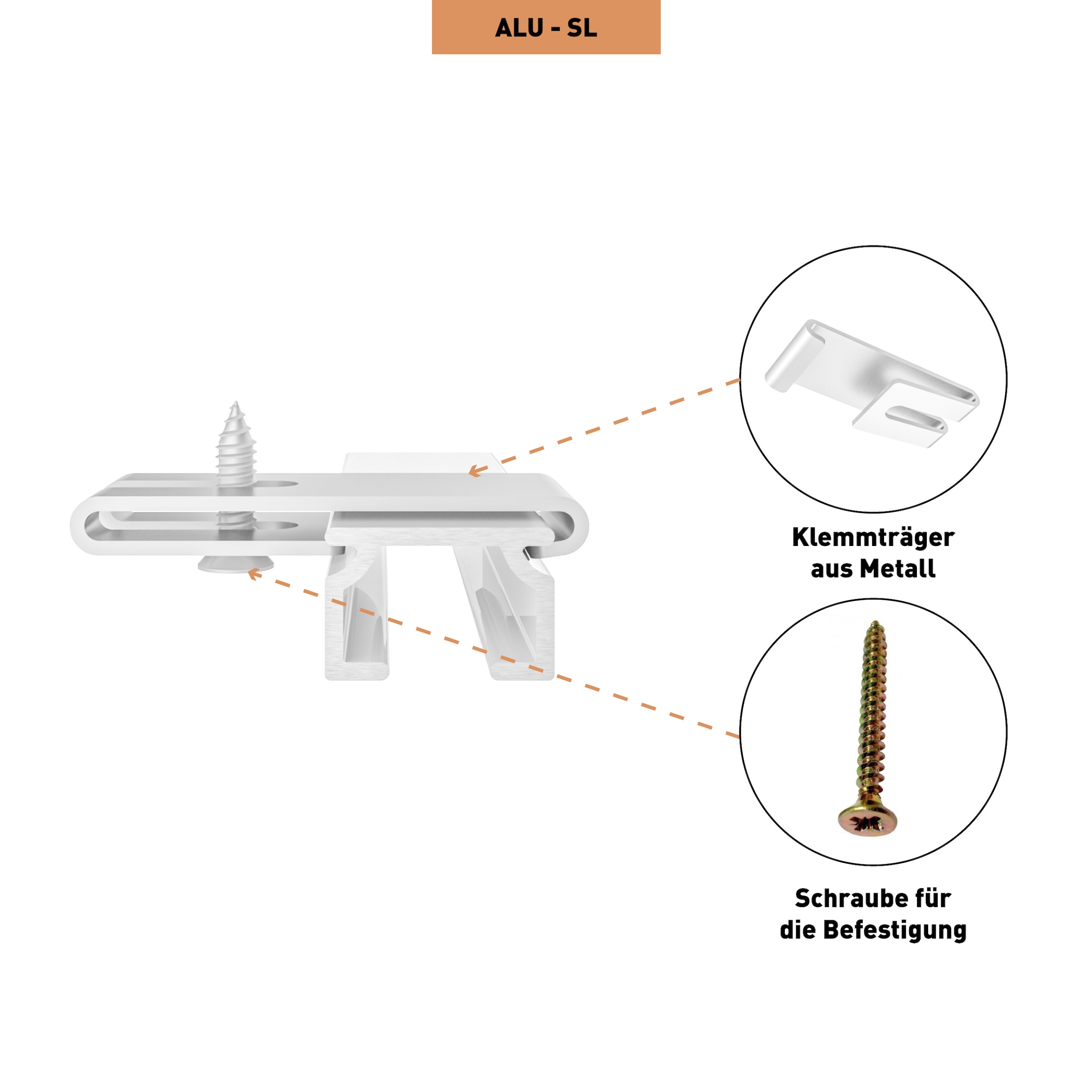 SN DECO GROUP Rail à rideaux »Objektschiene SL« 1 läufig-läufig Fixmass in versch. Längen und Farben, Aluminium, Innenlauf, Vorhangschiene