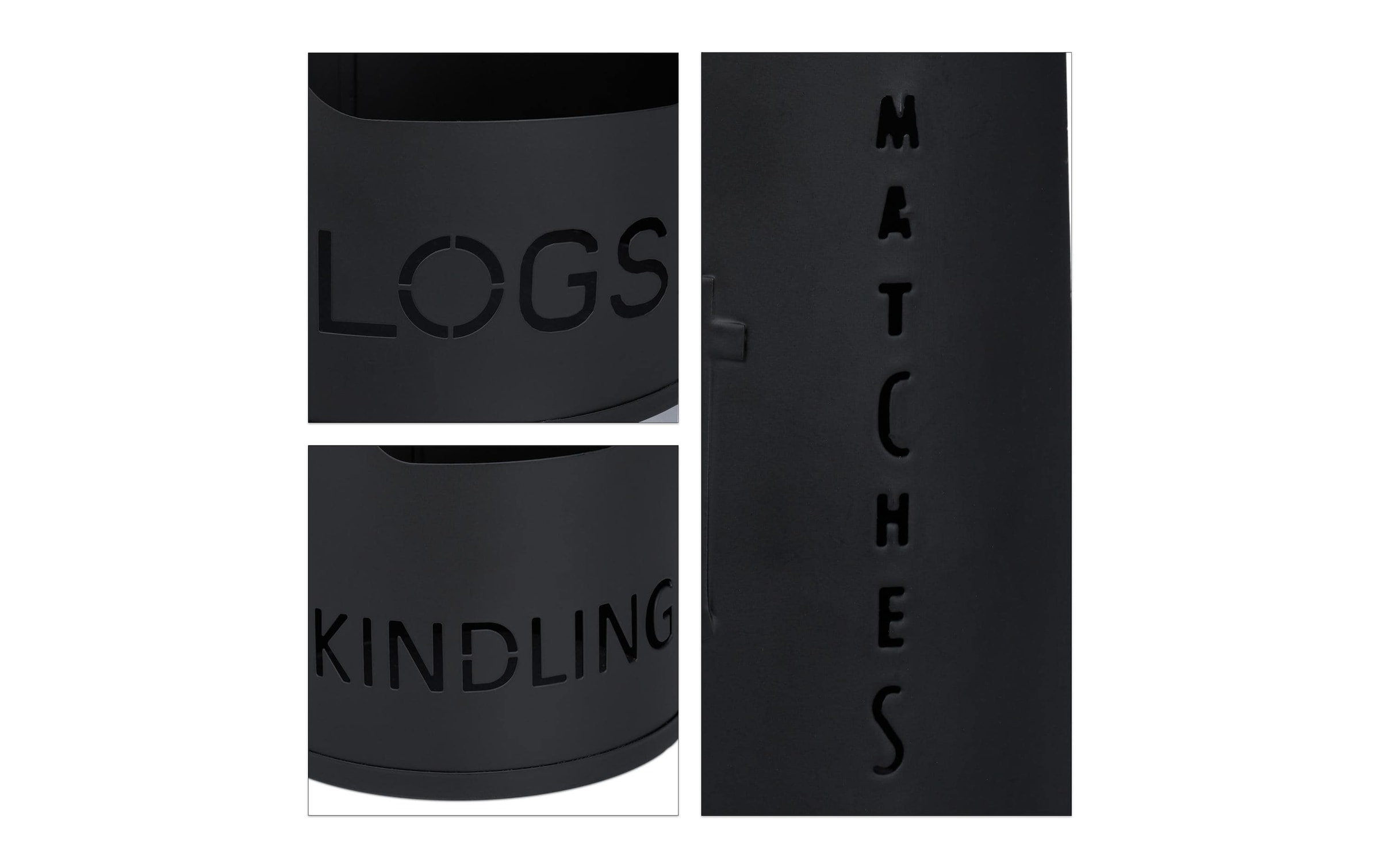 relaxdays Kaminholzregal Set, 3 Stk. tlg.