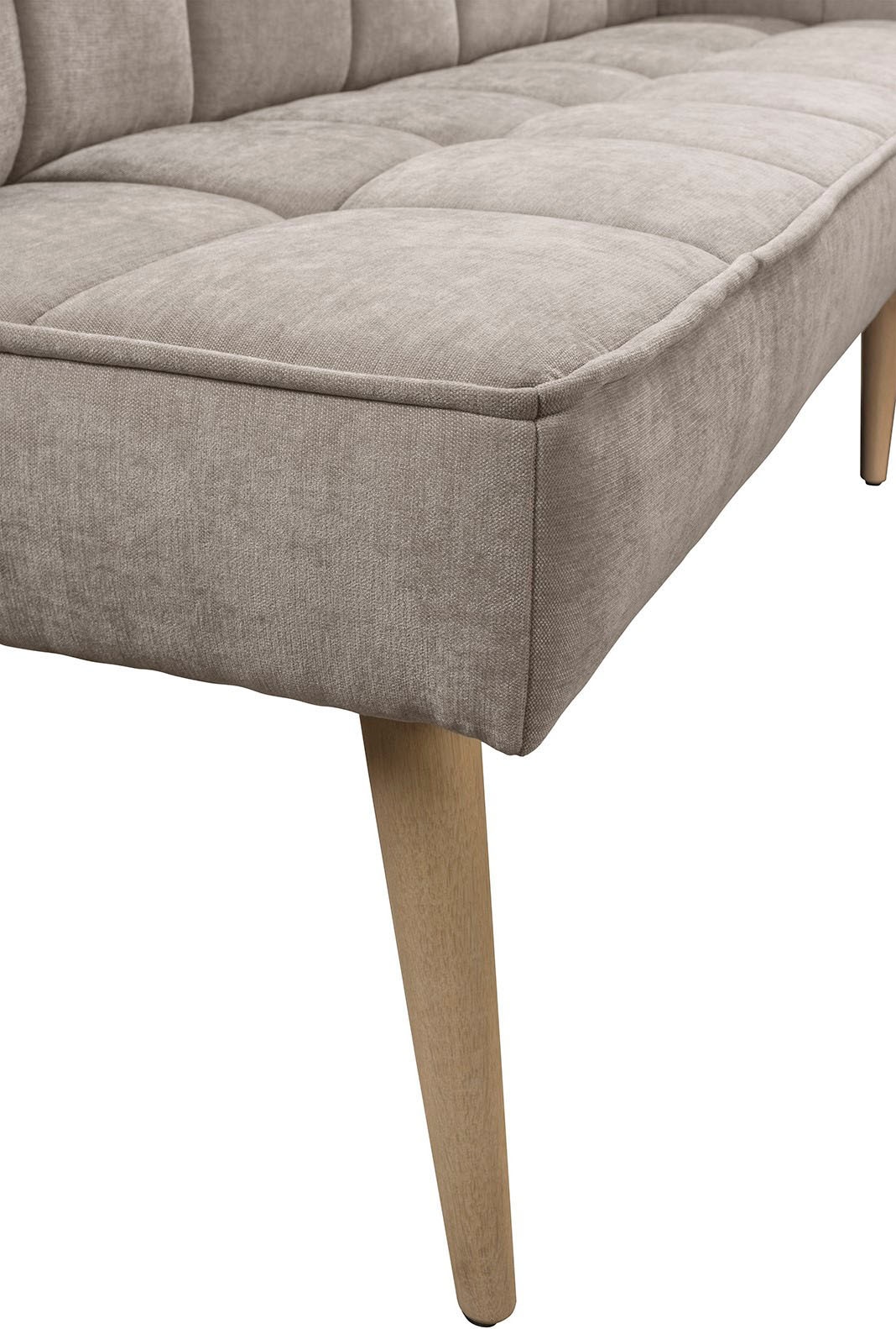exxpo - sofa fashion Banc d'angle »Latte« couture moderne siège et dossier, confortable et élégant, pied en bois haut