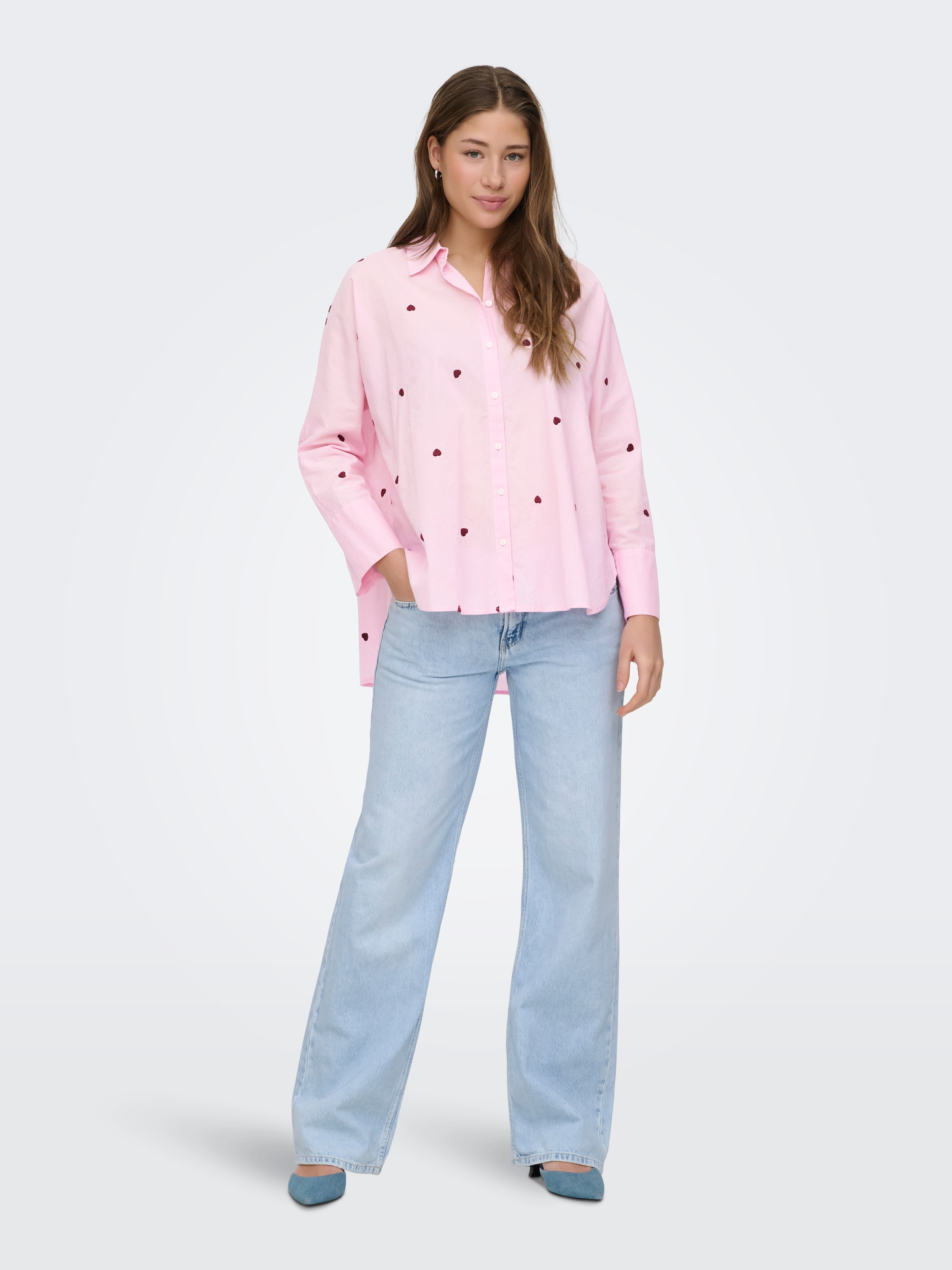 ONLY Blouse chemise »ONLNEW LINA GRACE LS EMB SHIRT NOOS WVN«