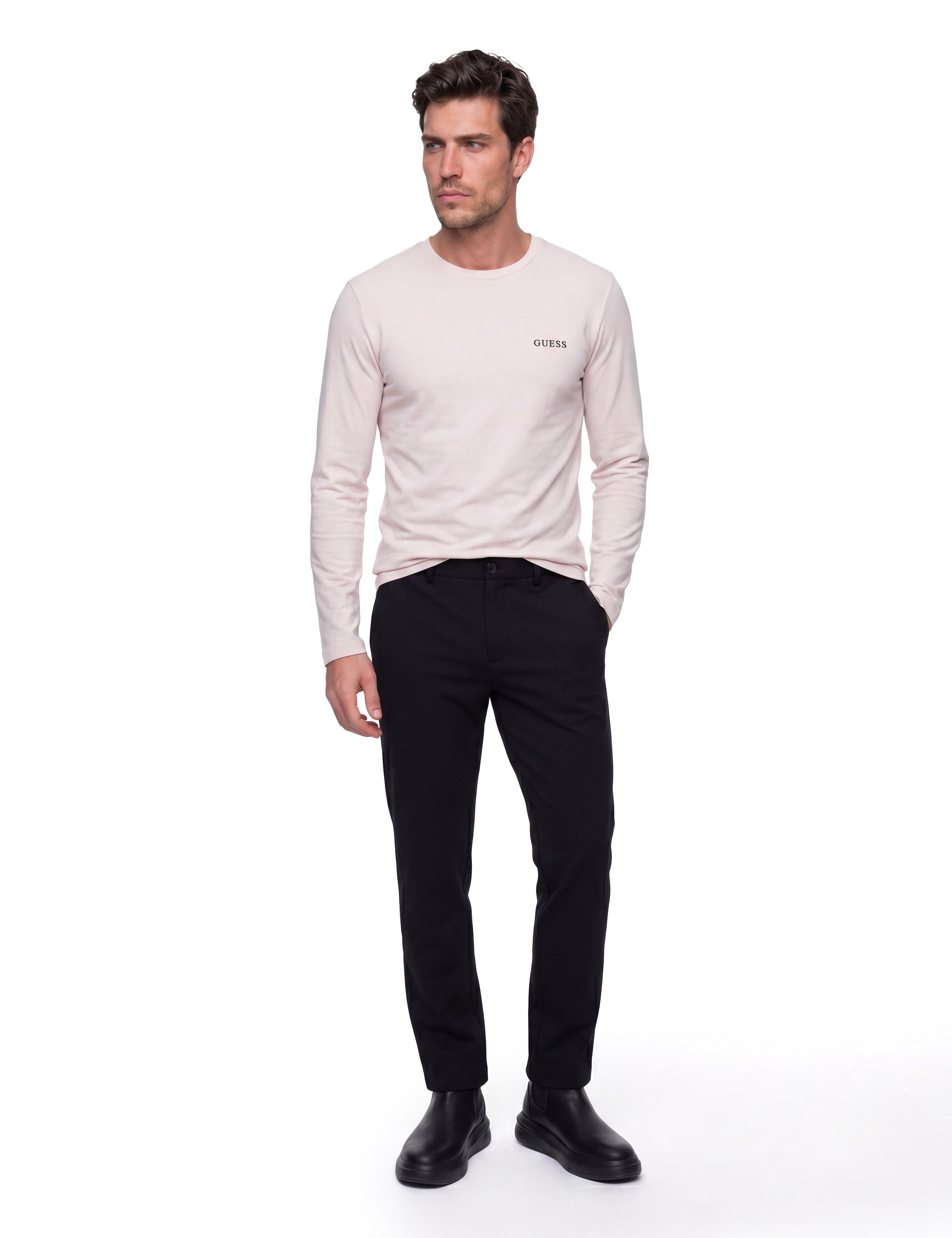 Guess T-shirt à manches longues »TEE CN LS 3 PACK« Paquet, 3 aus reiner Baumwolle