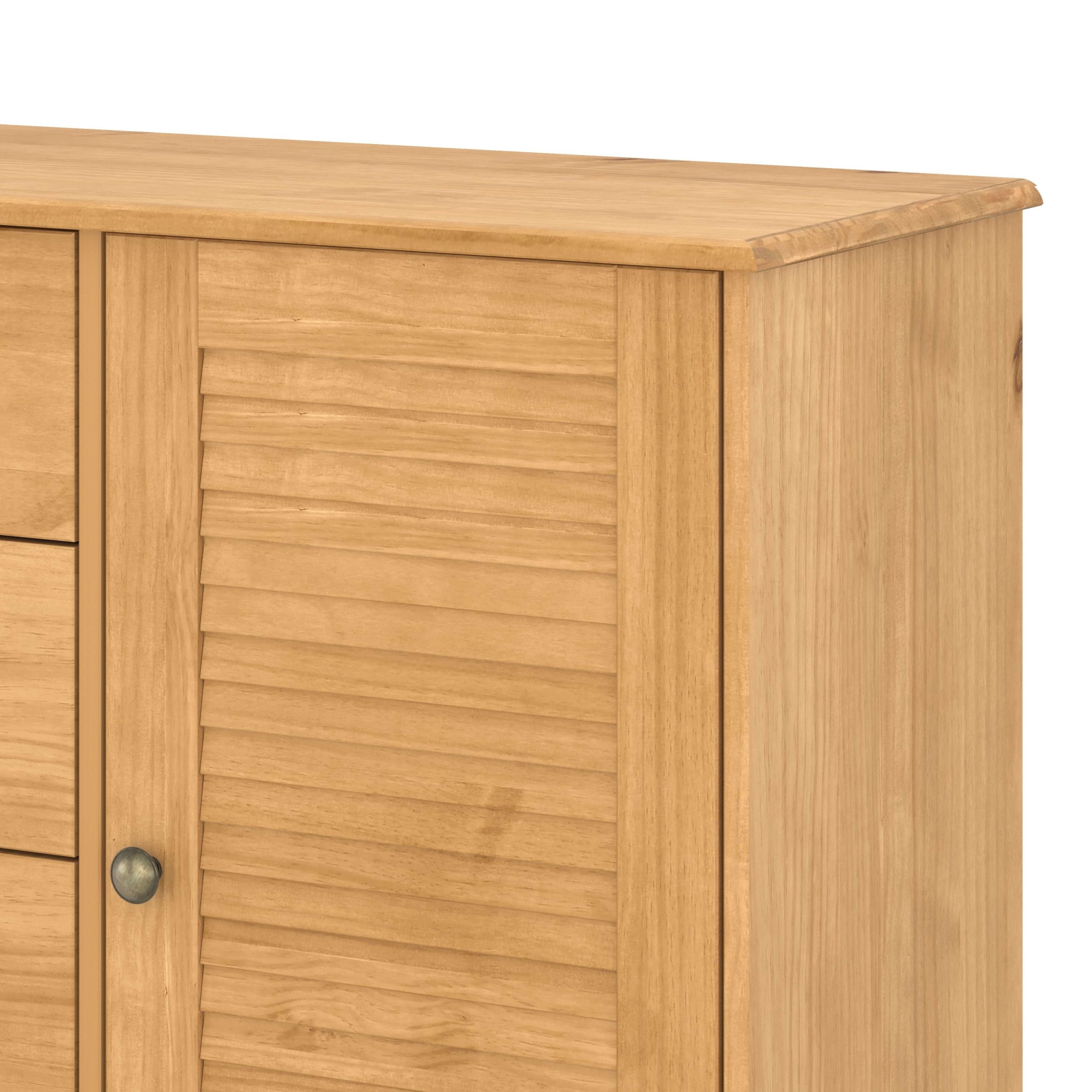 GOODproduct Sideboard »Turia, mit Lamellentüren« Kommode aus massivem Kiefernholz, FSC®, 4 Schubkasten, Breite 166 cm
