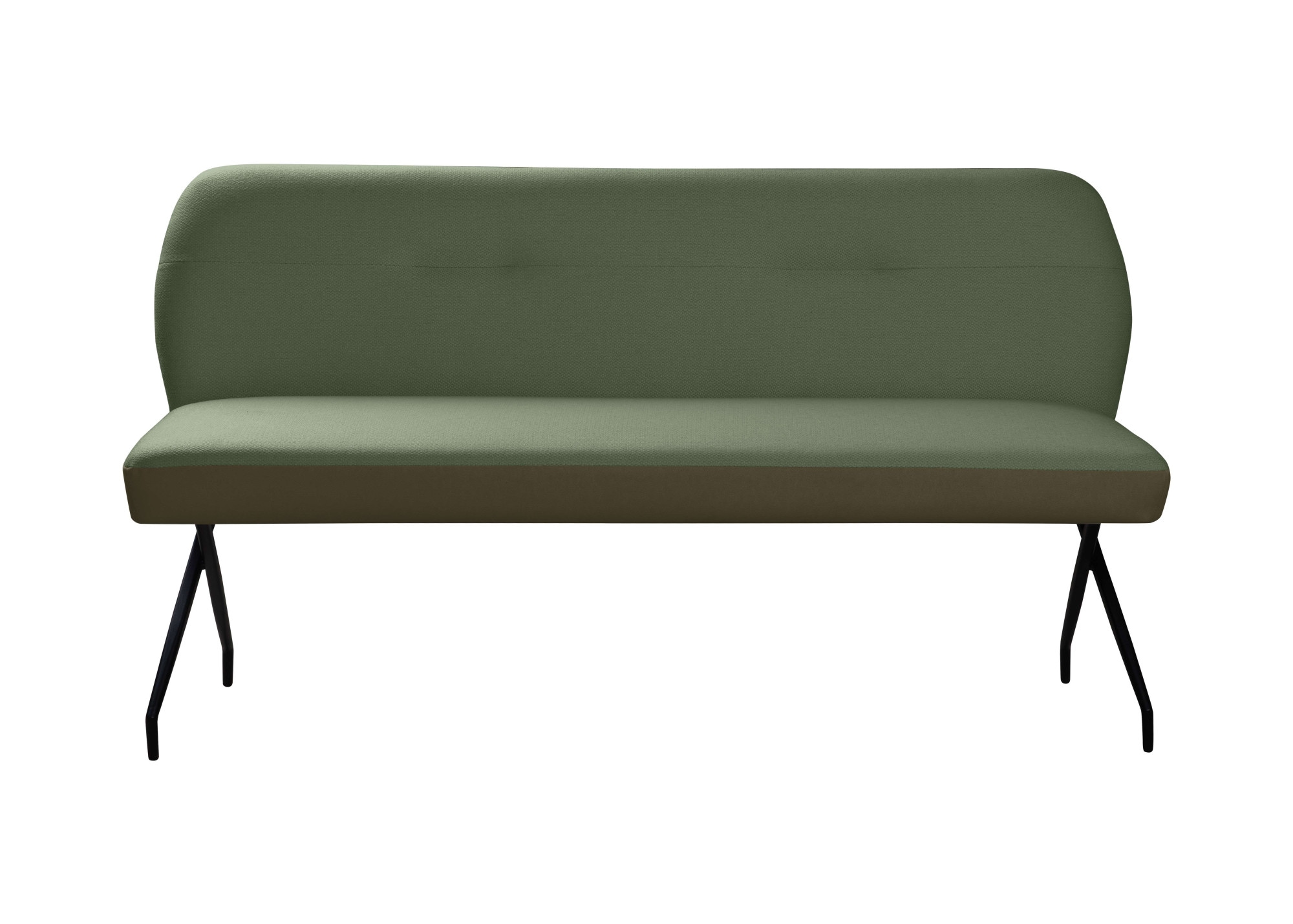 GOODproduct Banc »Bruna Esszimmerbank, Bank, Küchenbank, Polsterbank« Mattschwarzes Metallgestell, 2-Stoff-Design, Wellenfederung im Sitz