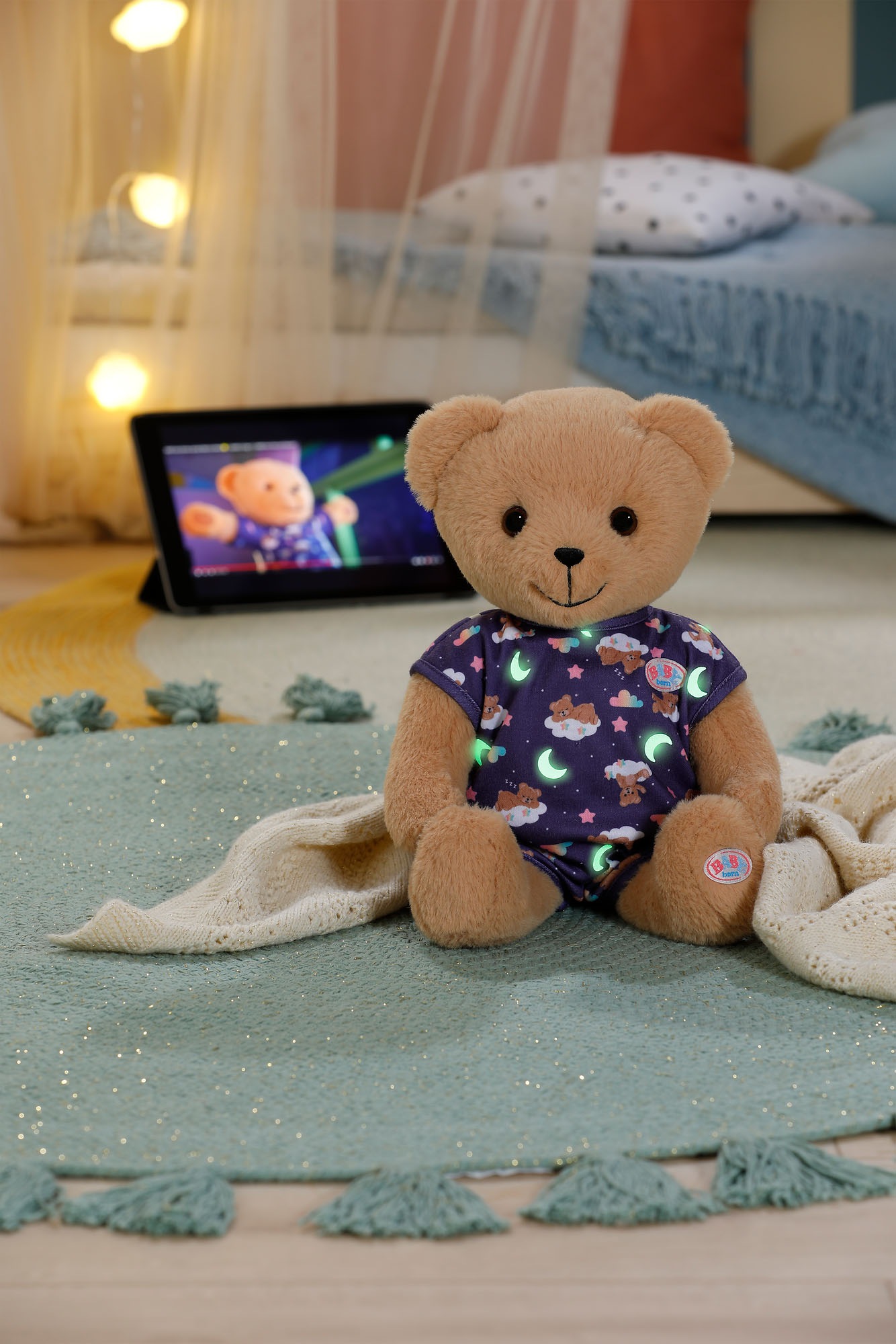 Baby Born Peluche »Teddy mit leuchtendem Schlafanzug«