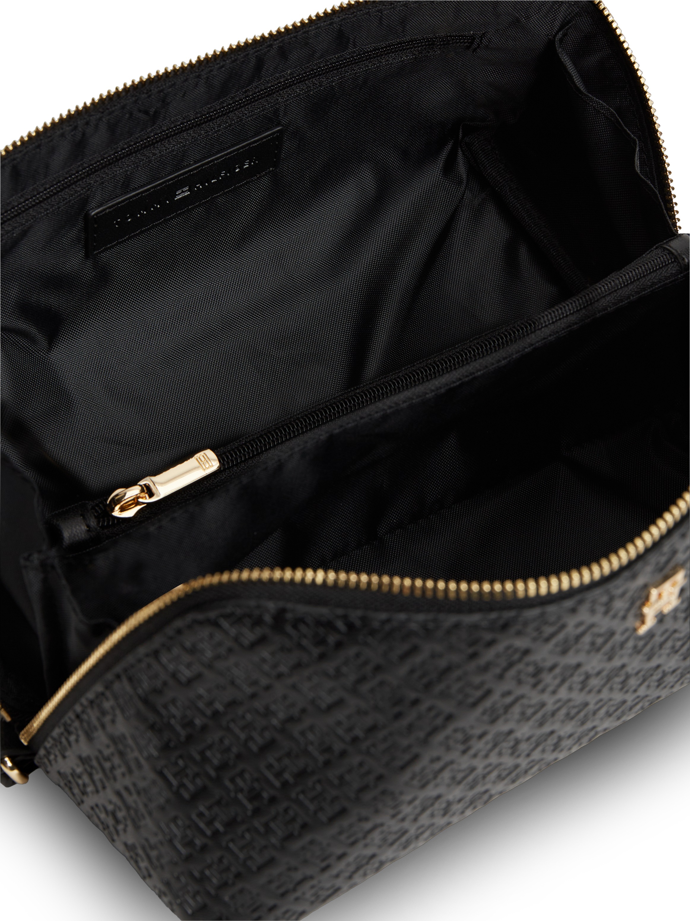 Tommy Hilfiger Nécessaire de toilette »TH ICON DOUBLE WASHBAG MONO« Trousse de toilette unisexe, trousse cosmétique avec embossage de logo sur toute la surface