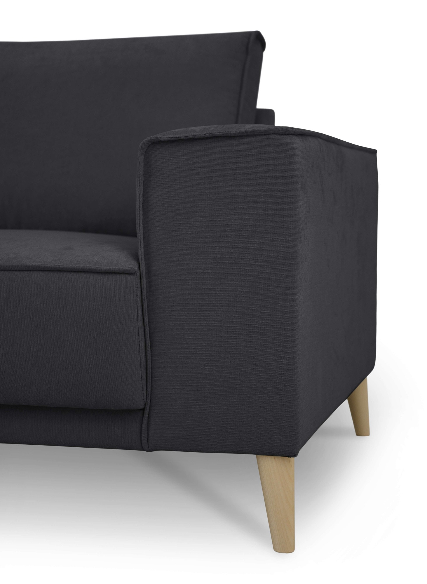 GOODproduct 2-Sitzer »Oland Skandi, weicher Chenille-Stoff« 164 cm, Wellenunterfederung, Skandi-Design, Massivholzfüsse