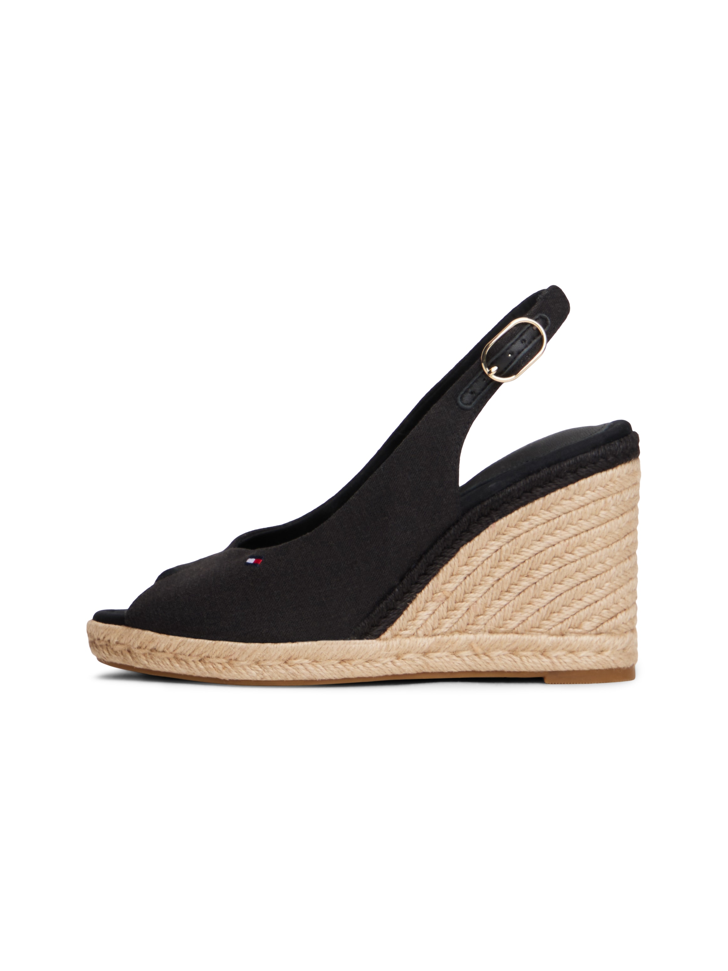 Tommy Hilfiger Sandales à talons hauts »FLAG HIGH WEDGE ESPAD SLINGBACK«  sandale compensée, chaussure d'été, boucle réglable en forme étroite