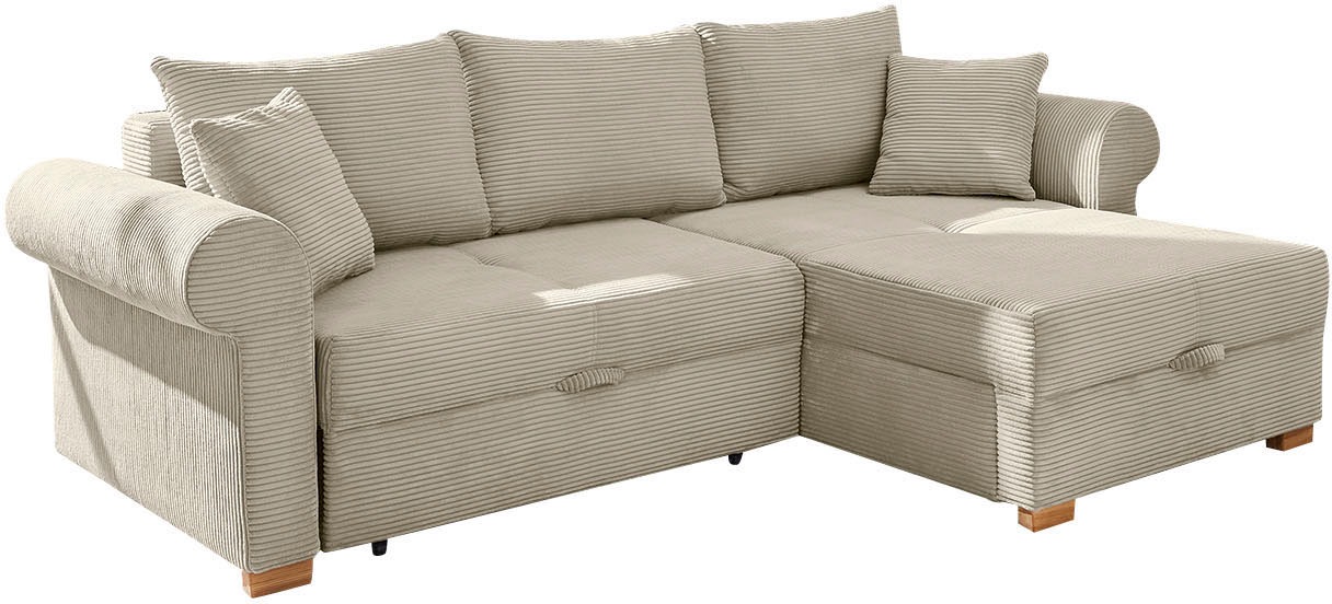 Jockenhöfer Gruppe Ecksofa »List L-Form« viel Stauraum, 2 separate Liegeflächen, Ottomane links oder rechts