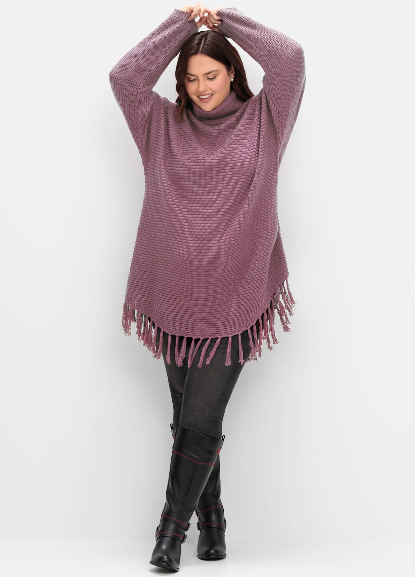 Sheego Poncho en tricot »Strickpullover«