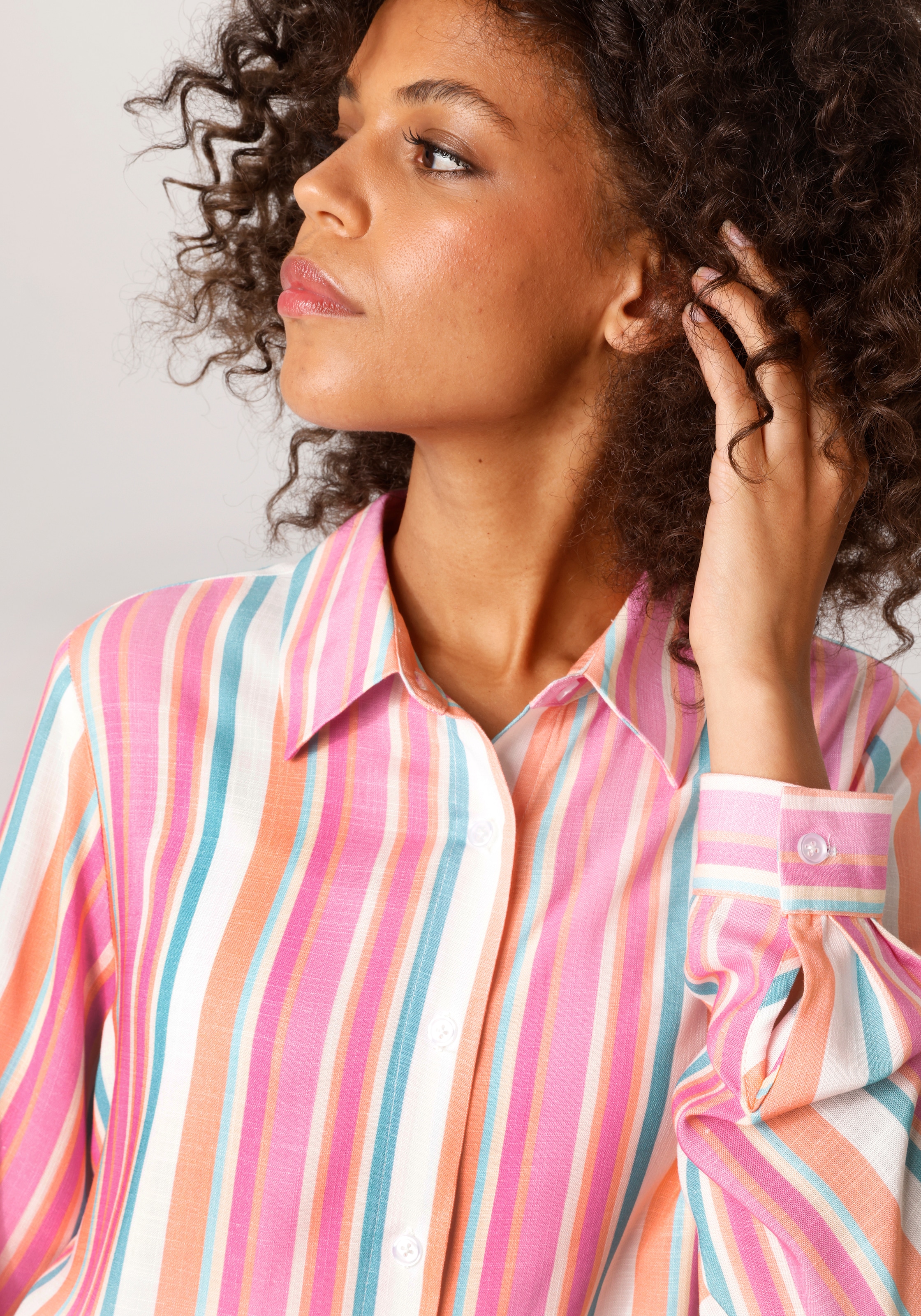Aniston CASUAL Blouse chemise im pastellfarbenen Streifen-Dessin - NEUE KOLLEKTION