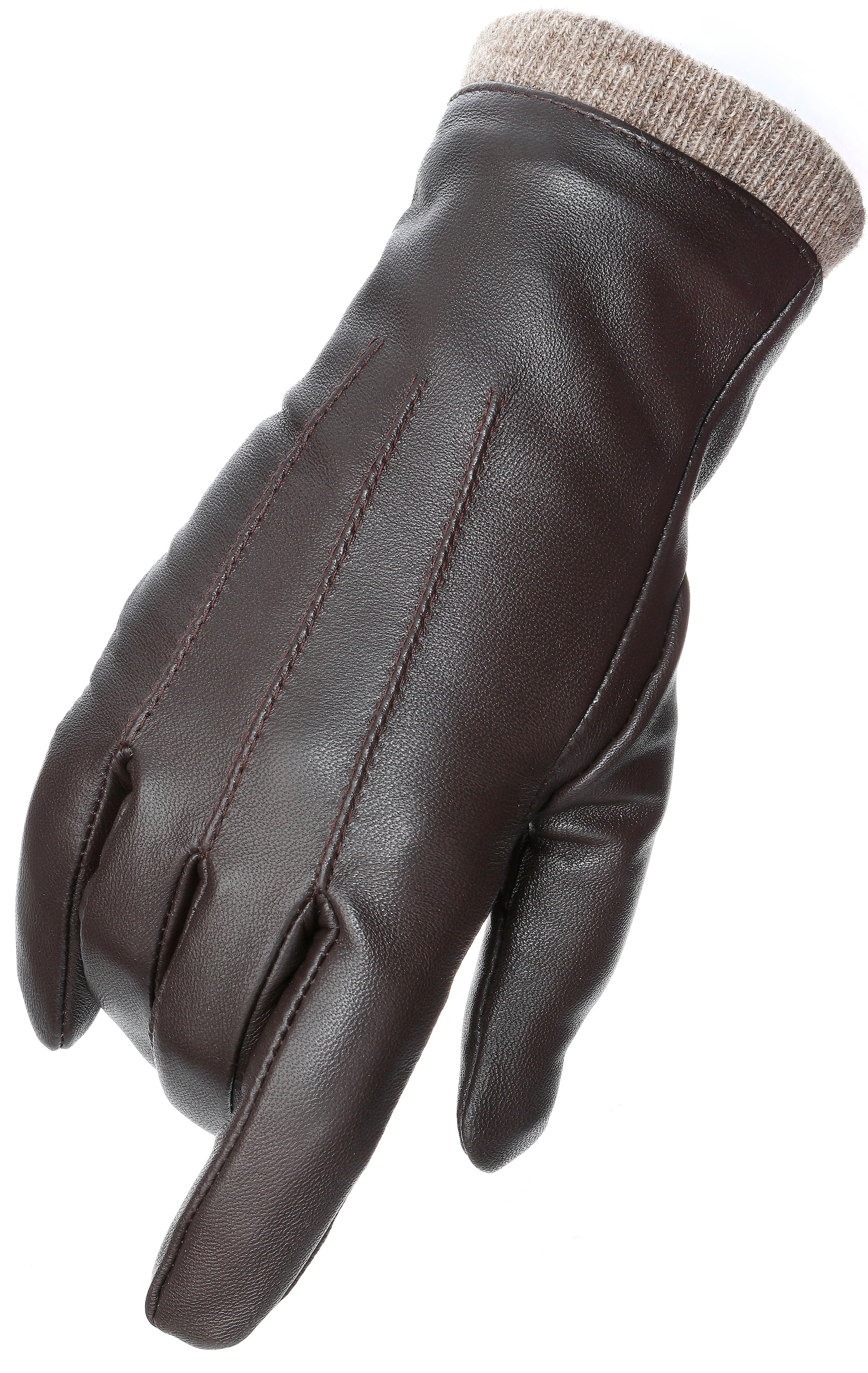 PEARLWOOD Gants en cuir »Daisy« Touchscreenfähig - mit 10 Fingern bedienbar, Ziernähte