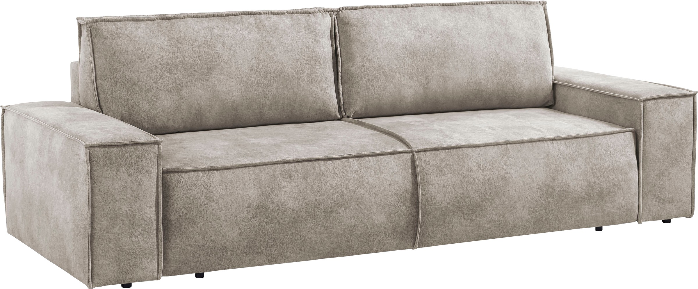 GOODproduct 3-Sitzer »SHERWOOD Vintage Lederoptik Schlafsofa (257cm)« Schlaffunktion mit Bettkasten (ca. 136/200cm)