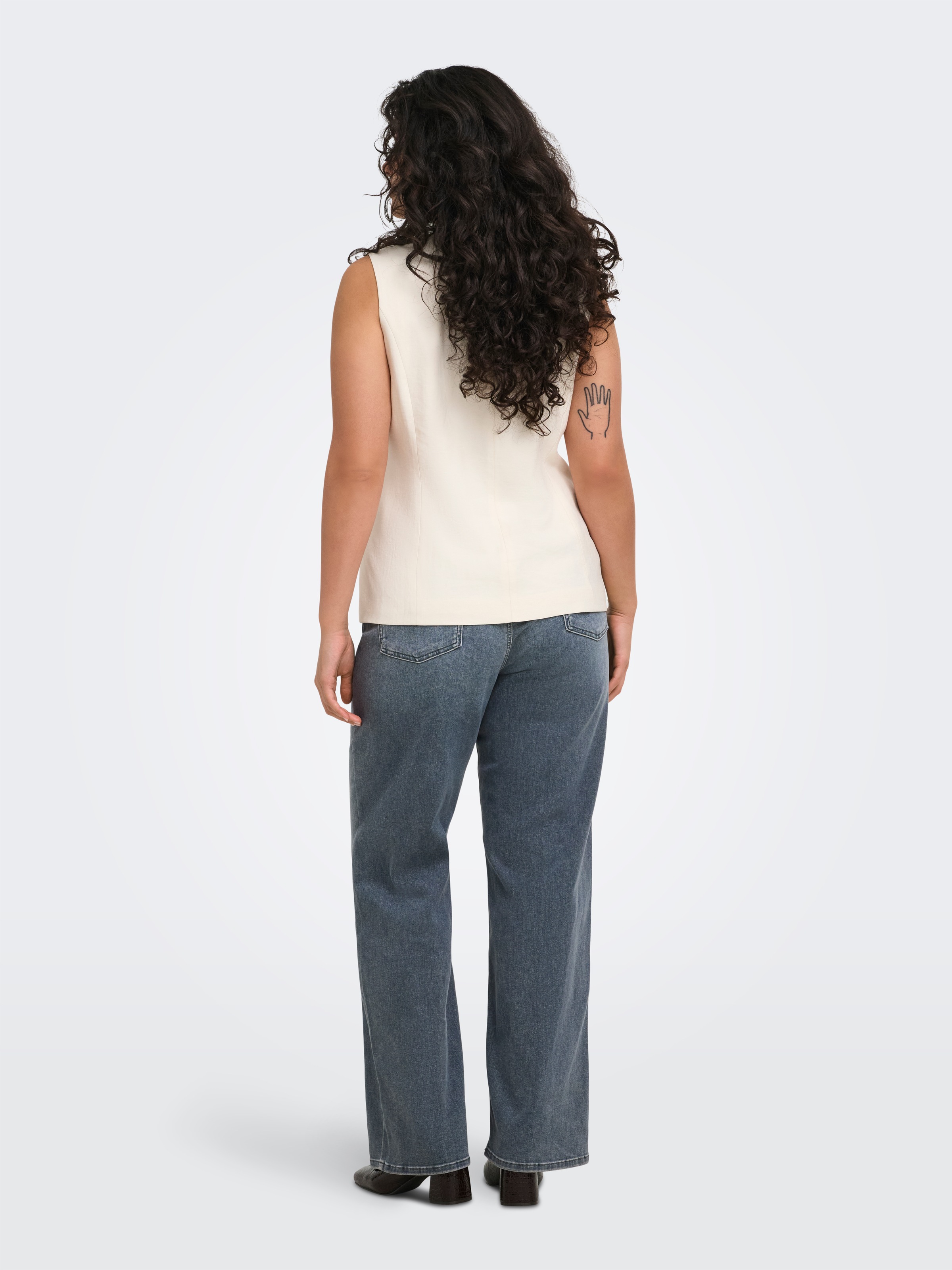 ONLY CARMAKOMA Jeans taille haute »CARWILLY WIDE HW REA2602 DNM NOOS« mélange coton, taille haute
