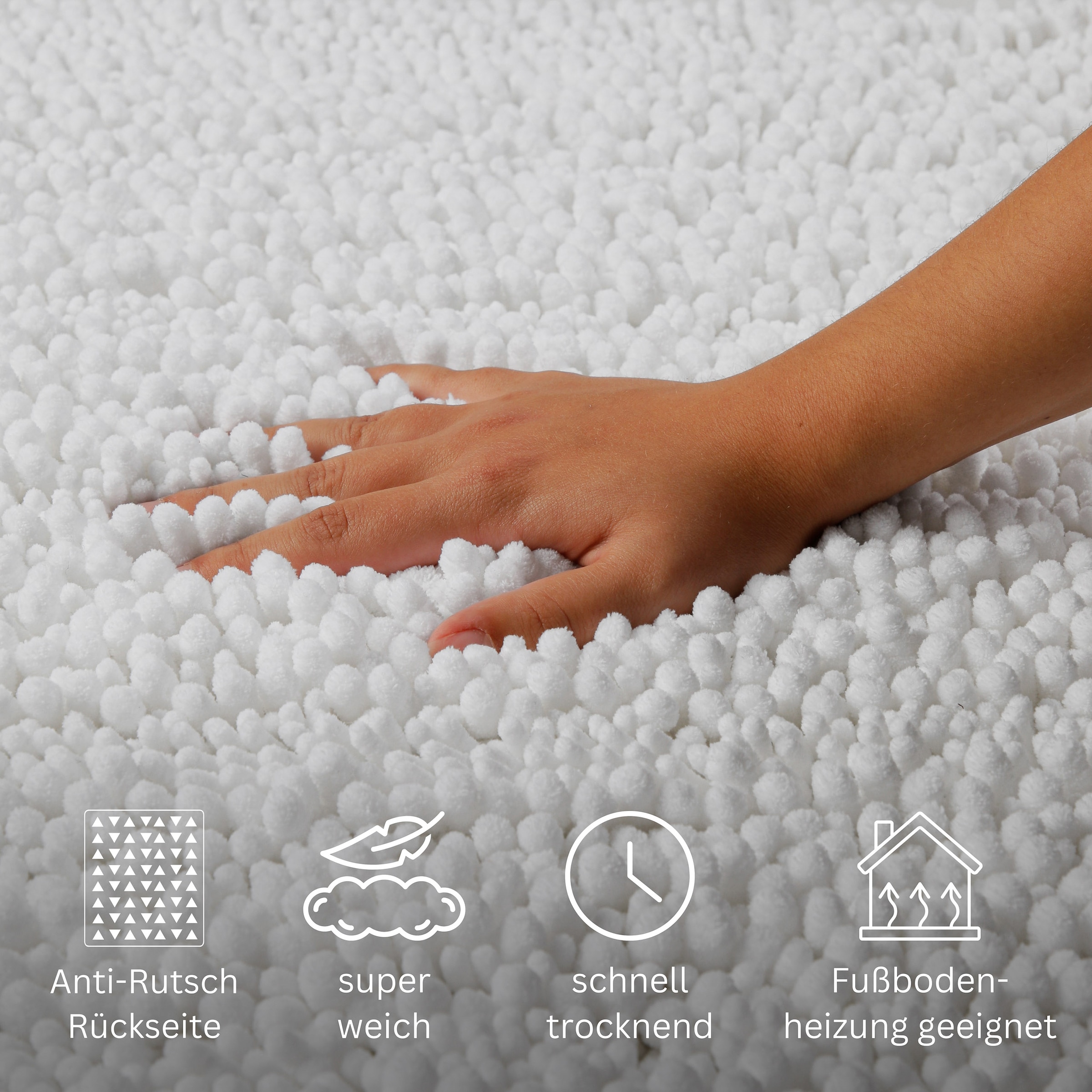 GOODproduct Badematte »Torrni« Höhe 22 mm rutschhemmend beschichtet fussbodenheizungsgeeignet | schnell trocknend Badteppich, getuftet, modern, Uni, antirutsch, flauschig, hochflor