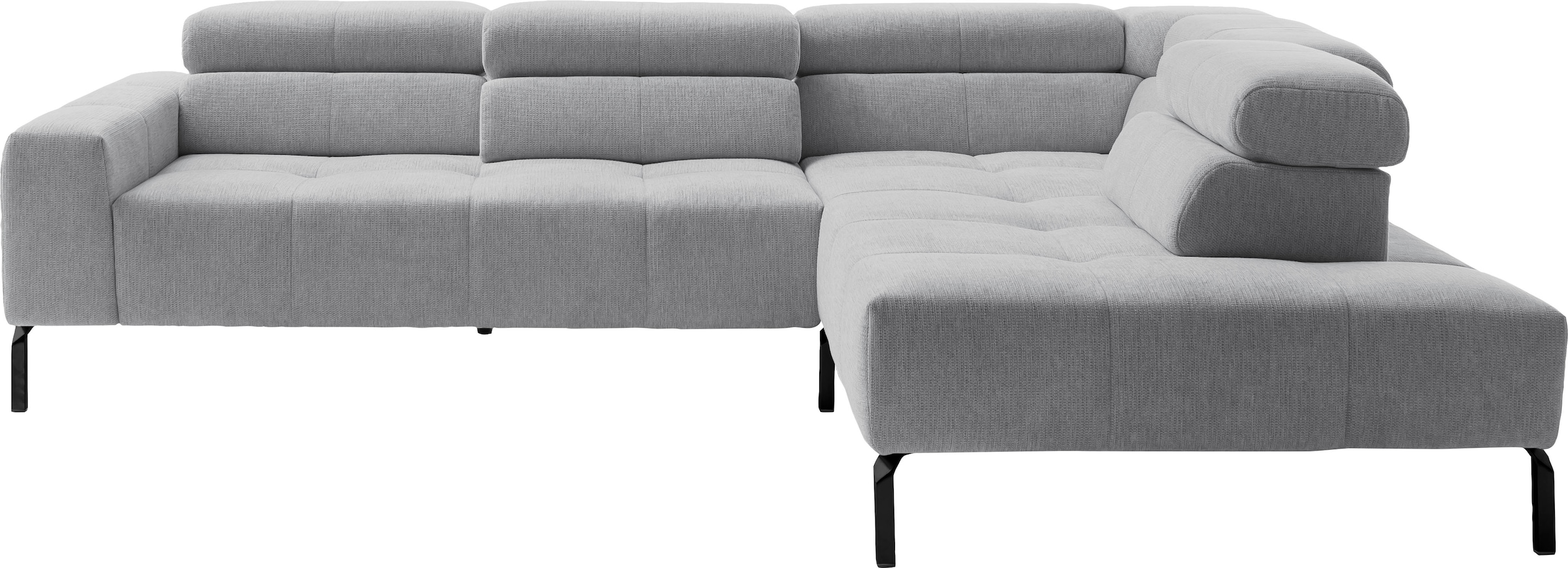 Home affaire Canapé d'angle »Claya Move, L-Form, Kopf- & Rückenverstellung, Breite 282 cm« Matelassage moderne, rembourrage doux & hauteur adaptée aux robots aspirateurs