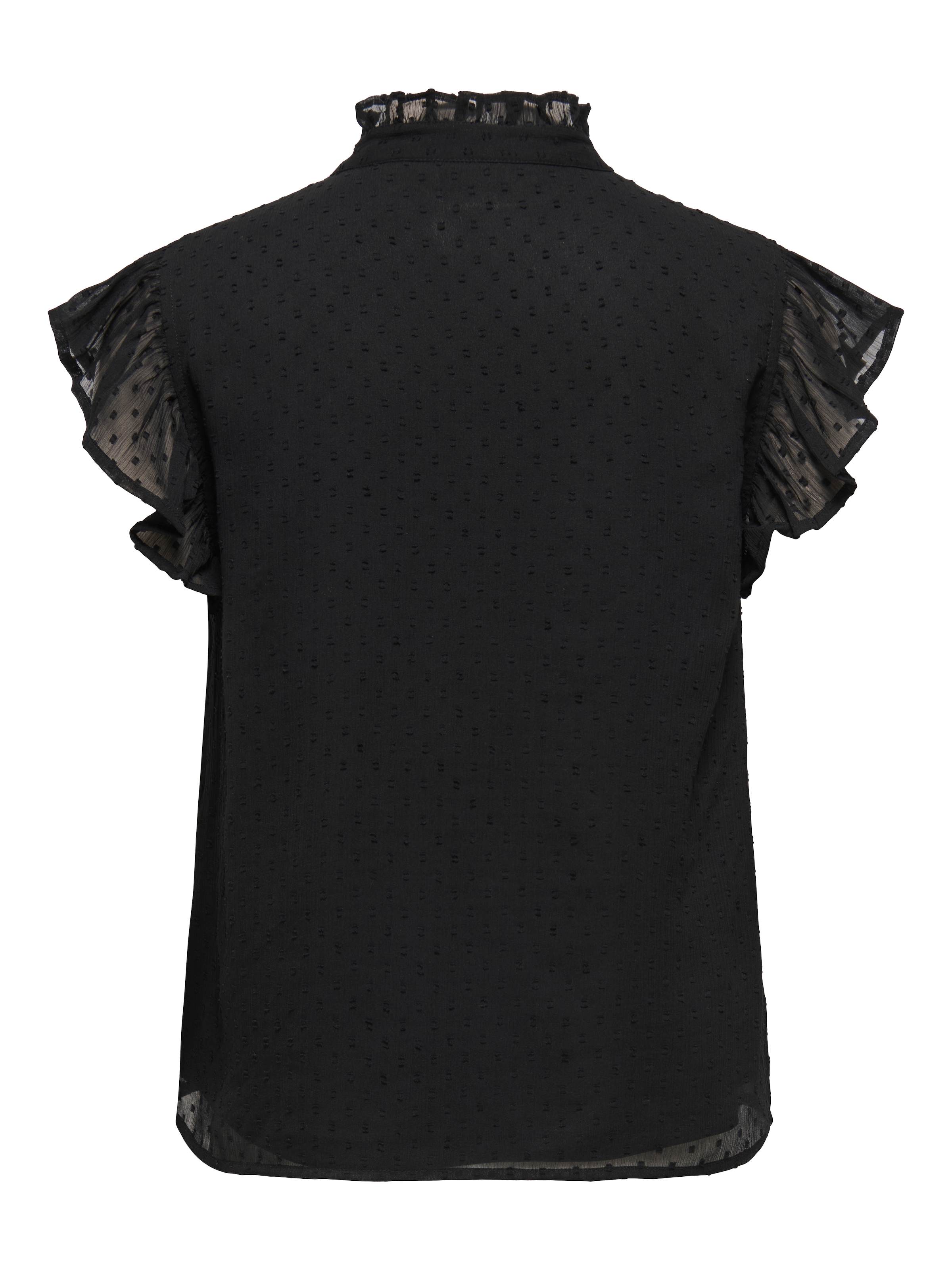 ONLY Blouse en dentelle »ONLLANDAU DOBBY FRILL V-NECK TOP WVN« Kunstfaser
