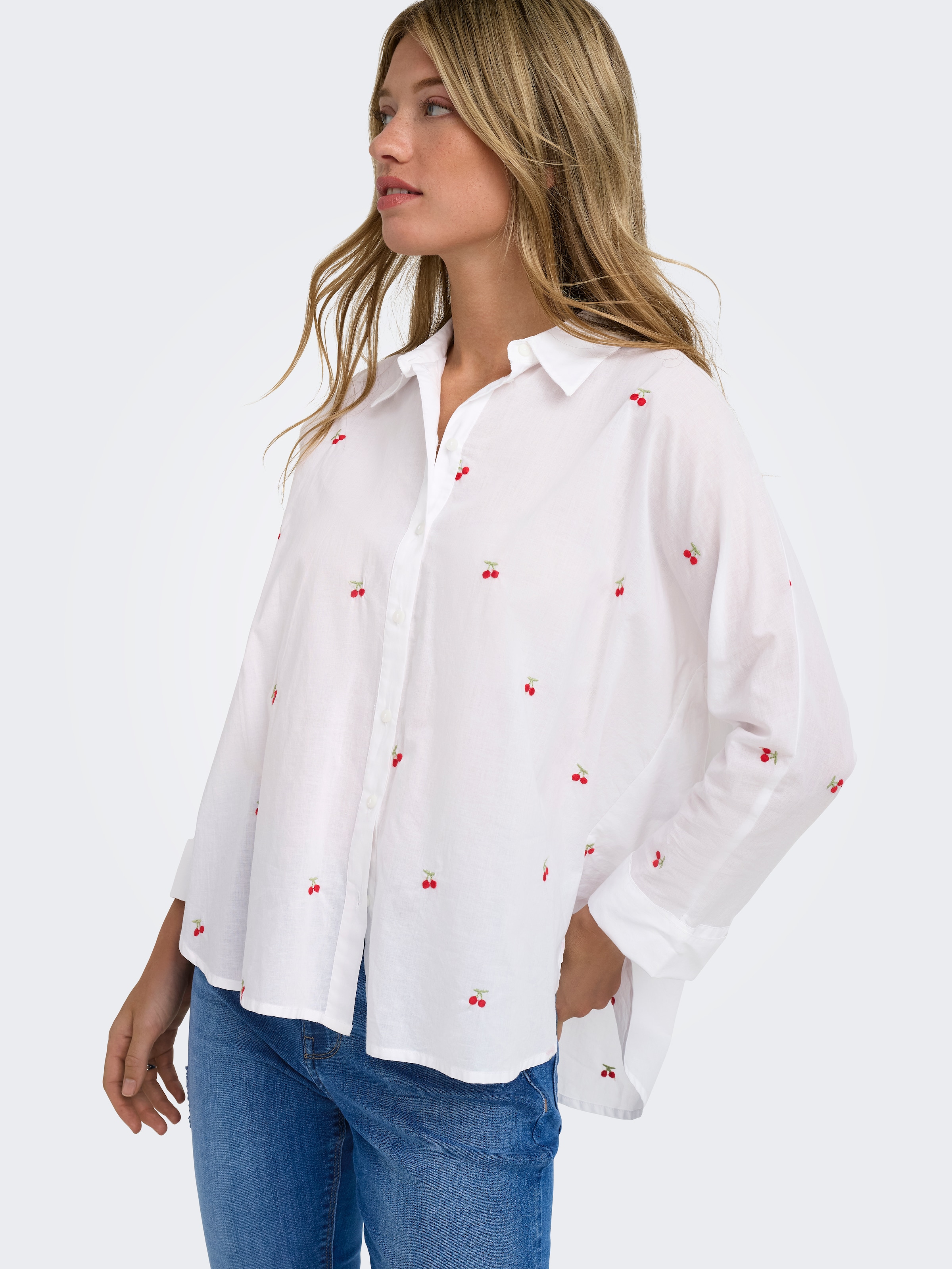ONLY Blouse chemise »ONLNEW LINA GRACE LS EMB SHIRT NOOS WVN«