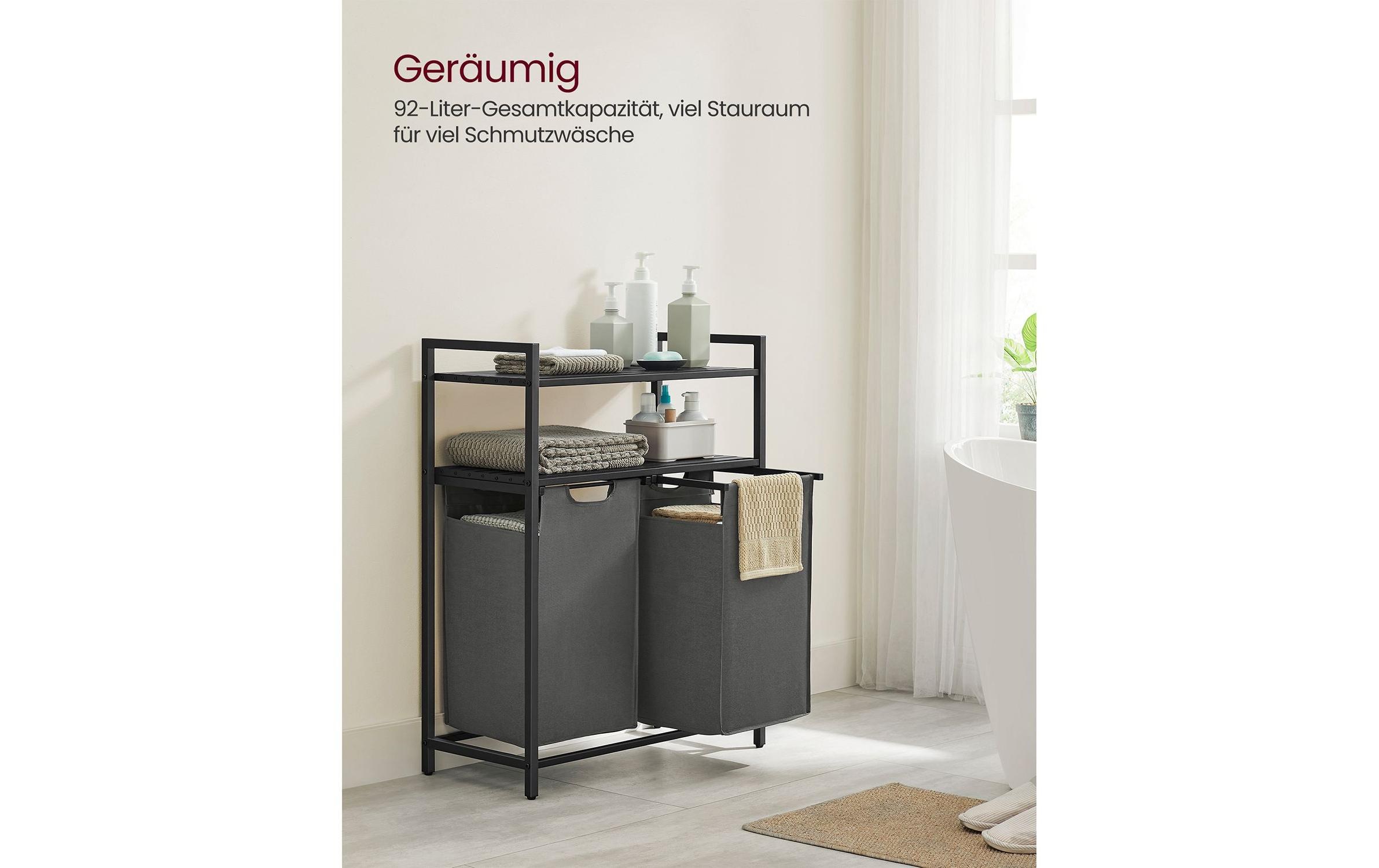 VASAGLE Wäschekorb »mit Ablage 2 x 46 l«